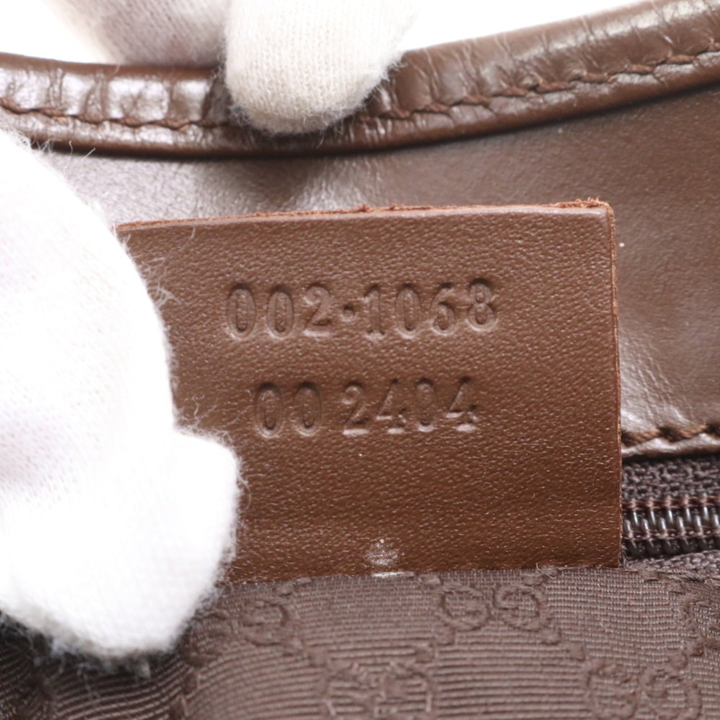 Gucci Brown Leather Canvas Shoulder Bag