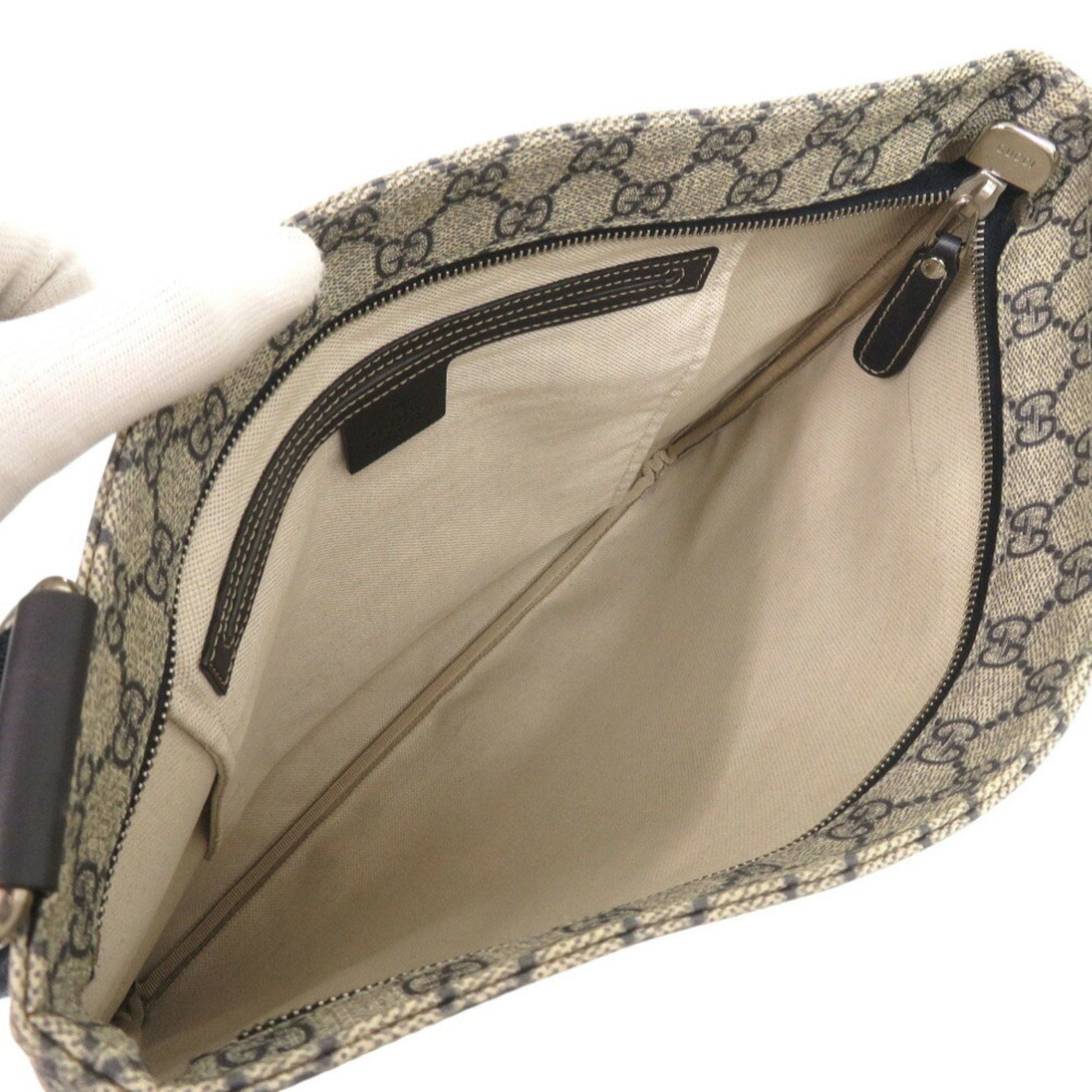 Gucci Beige Navy Gg Supreme Shoulder Bag