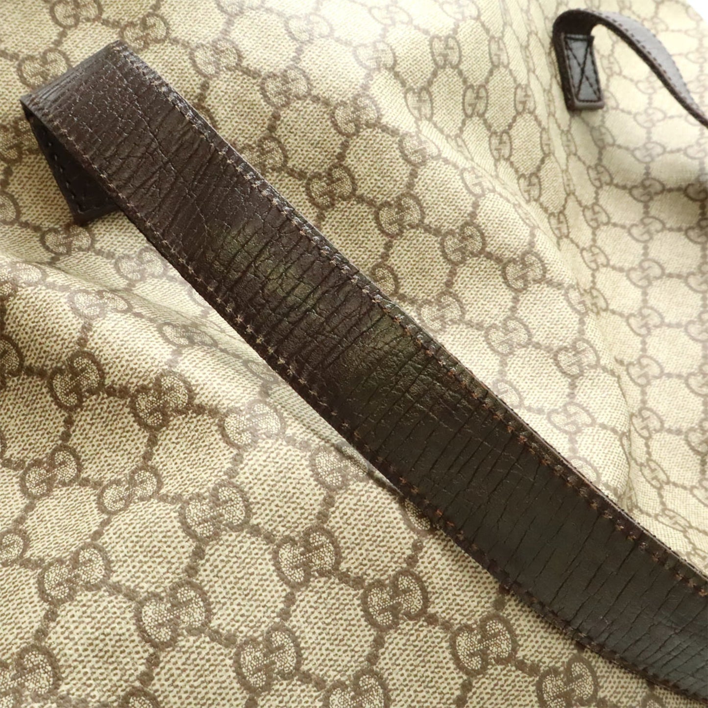 Gucci Beige Dark Brown Pvc Leather Boston Bag Tote Bag