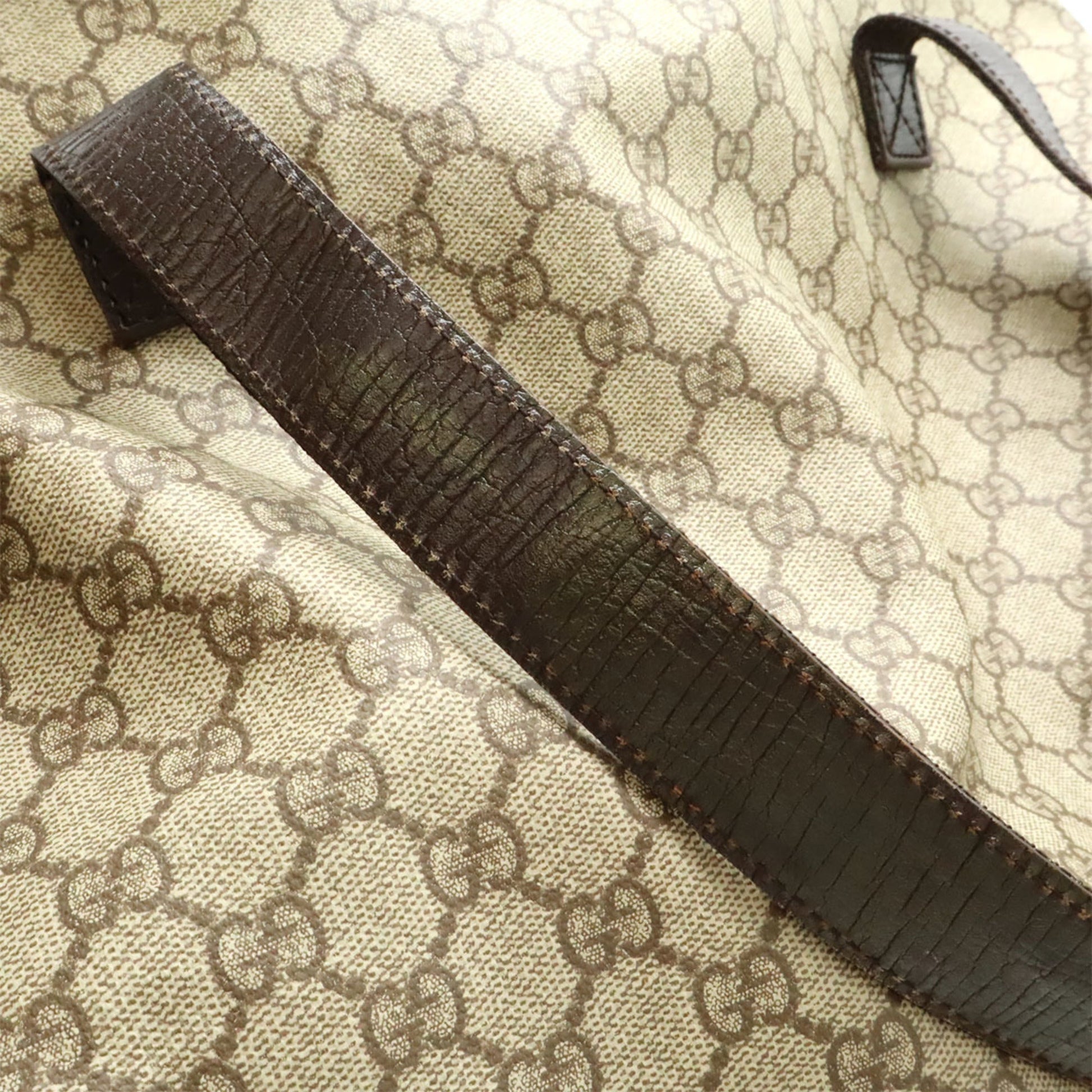Gucci Beige Dark Brown Pvc Leather Boston Bag Tote Bag