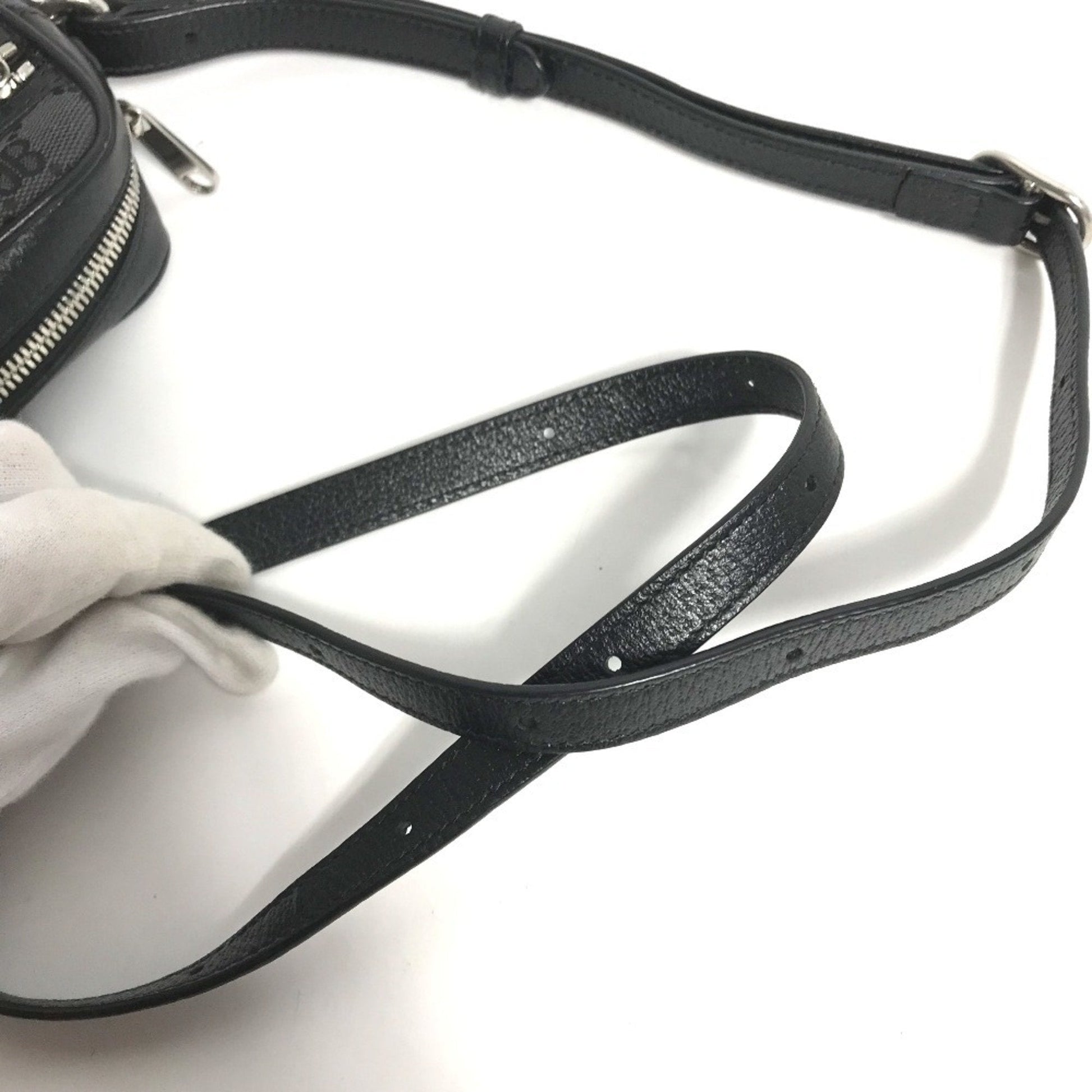 Gucci Black Canvas Leather Pochette Shoulder Bag
