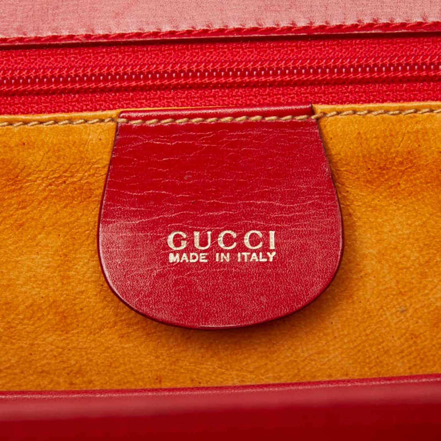Gucci Bamboo Red Color Leather Handbag Shoulder Bag