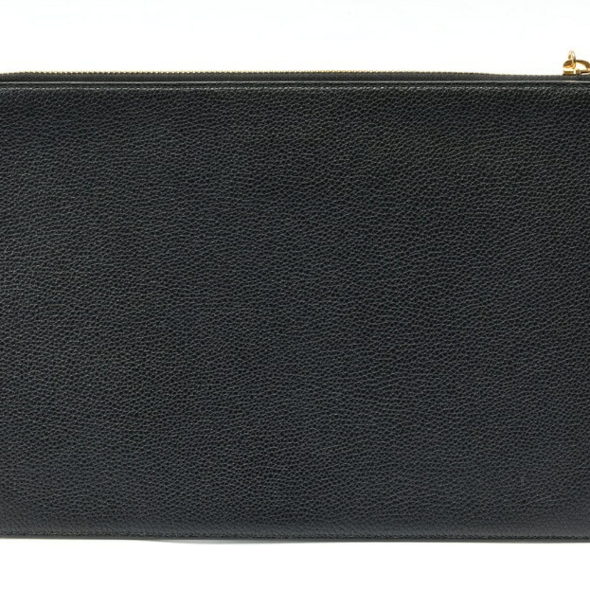 Gucci Black Leather Clutch Bag Pouch