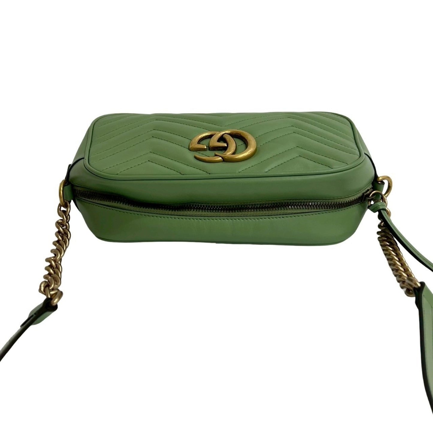 Gucci Green Leather Pochette Shoulder Bag