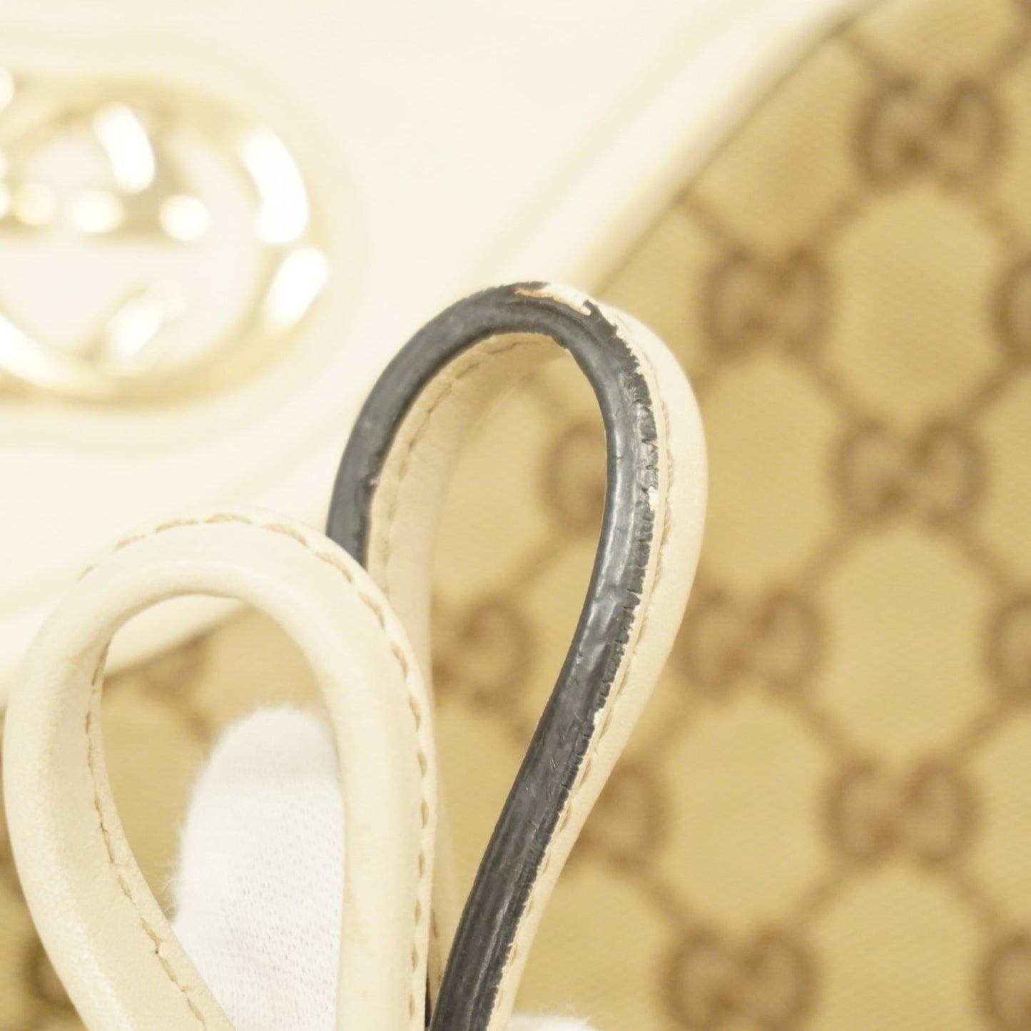 Gucci Beige Brown Canvas Tote Bag