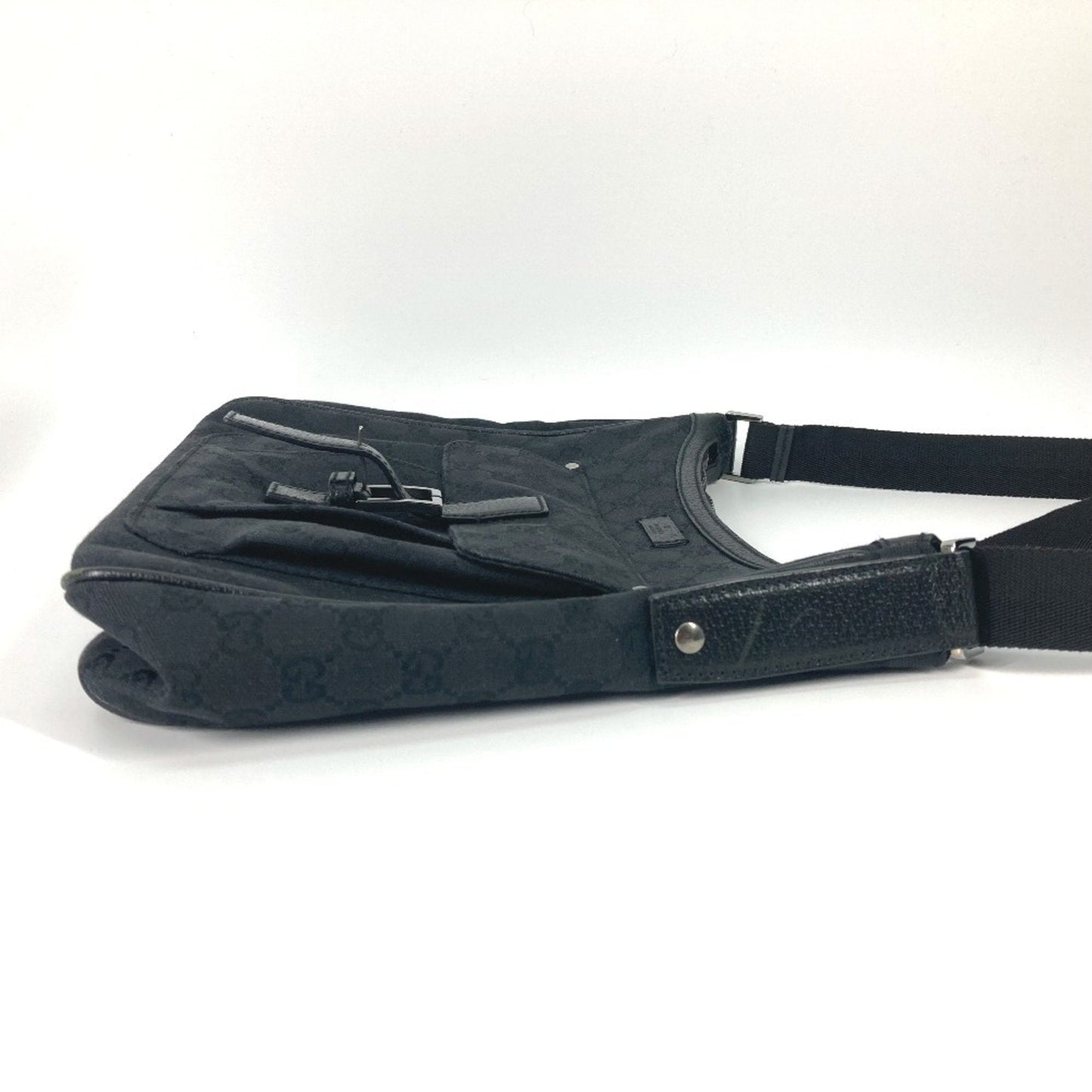 Gucci Black Gg Canvas Shoulder Bag