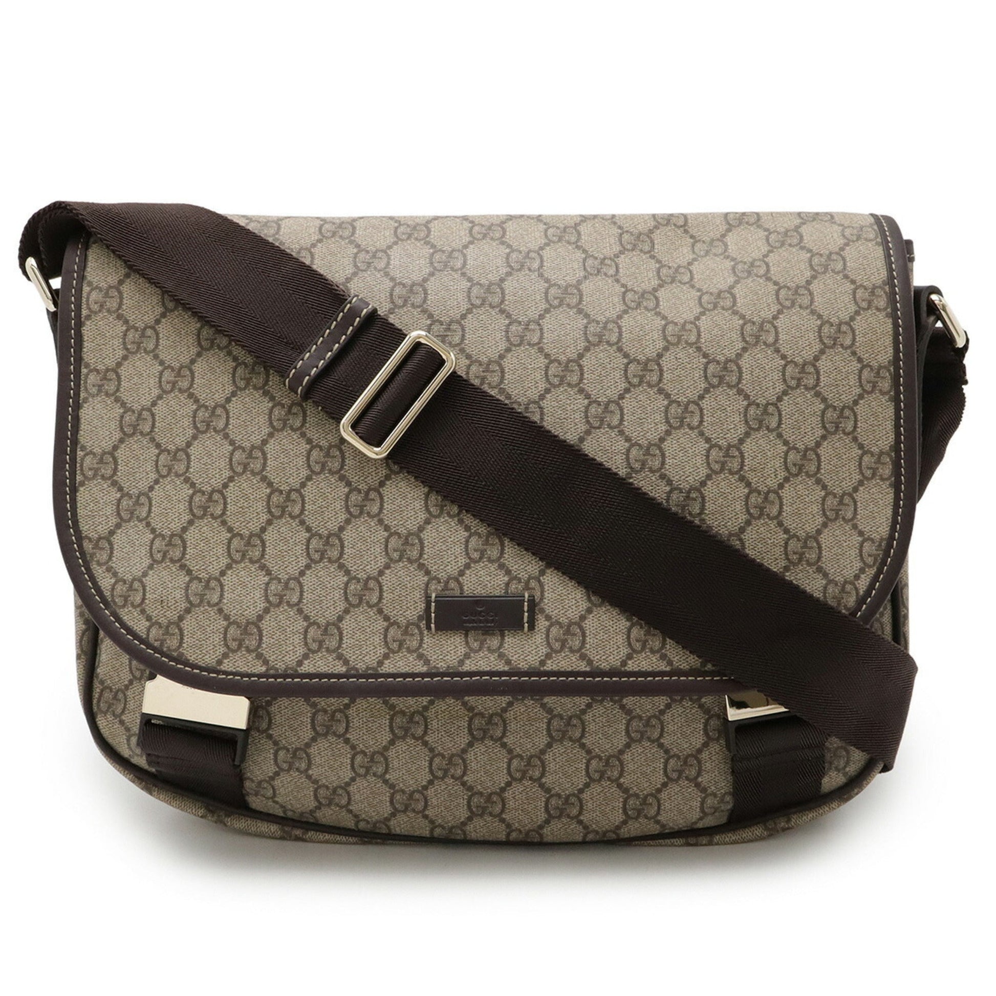 Gucci Gg Plus Beige Dark Brown Gg Supreme Shoulder Bag