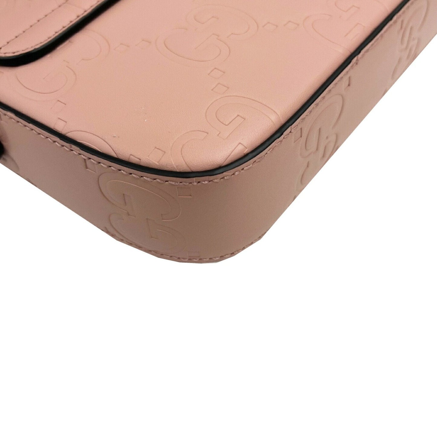 Gucci Pink Gg Leather Shoulder Bag