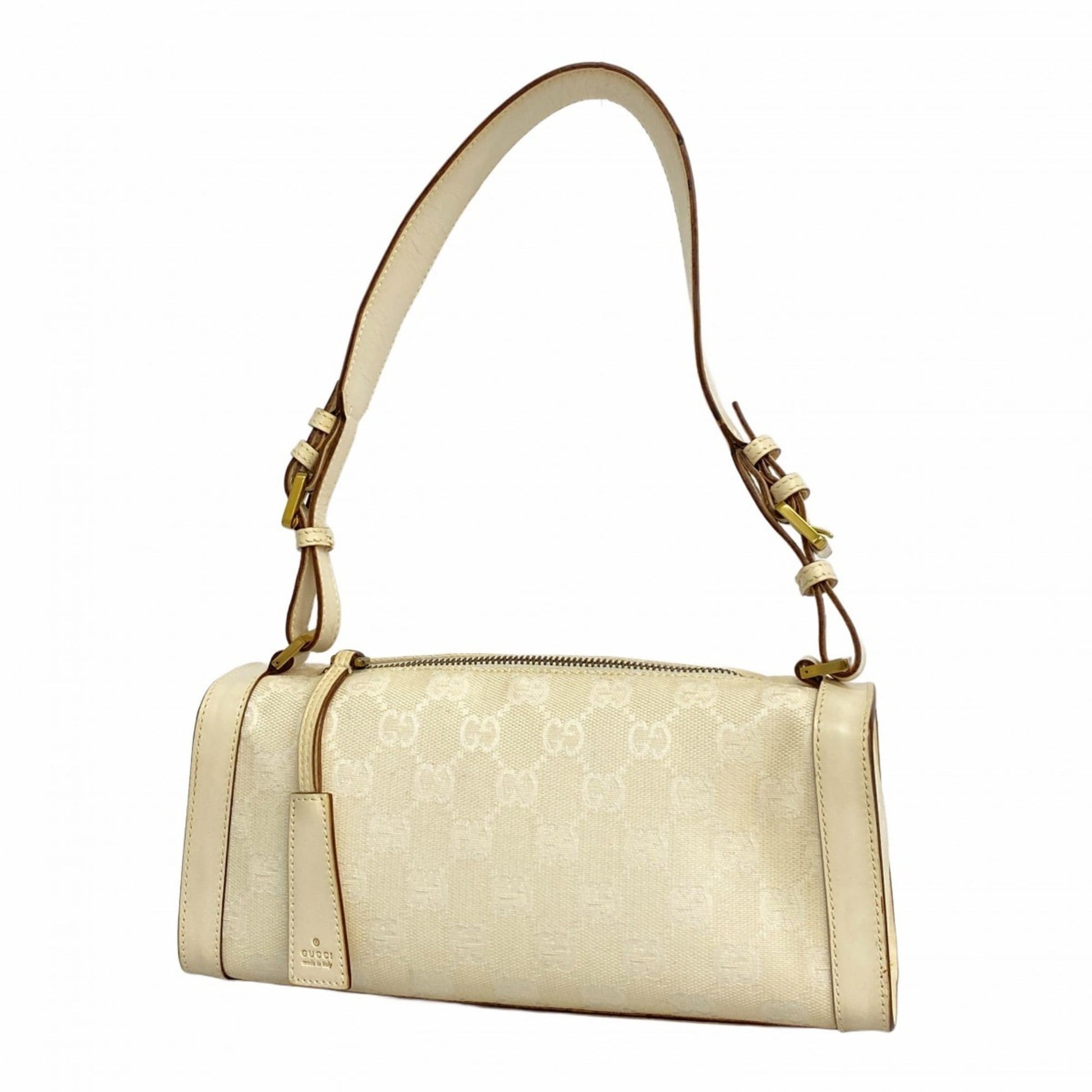 Gucci White Canvas Shoulder Bag