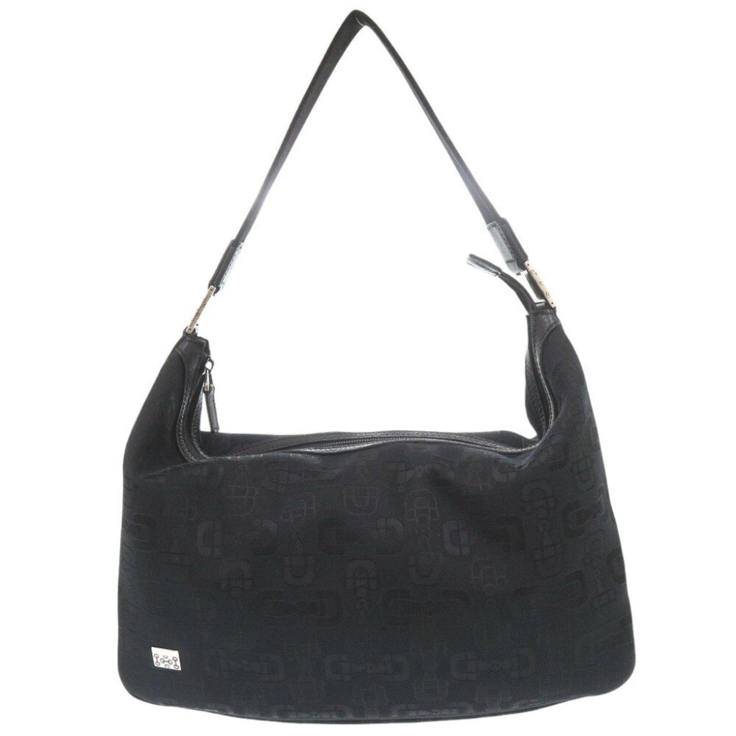 Gucci Horsebit Black Canvas Shoulder Bag