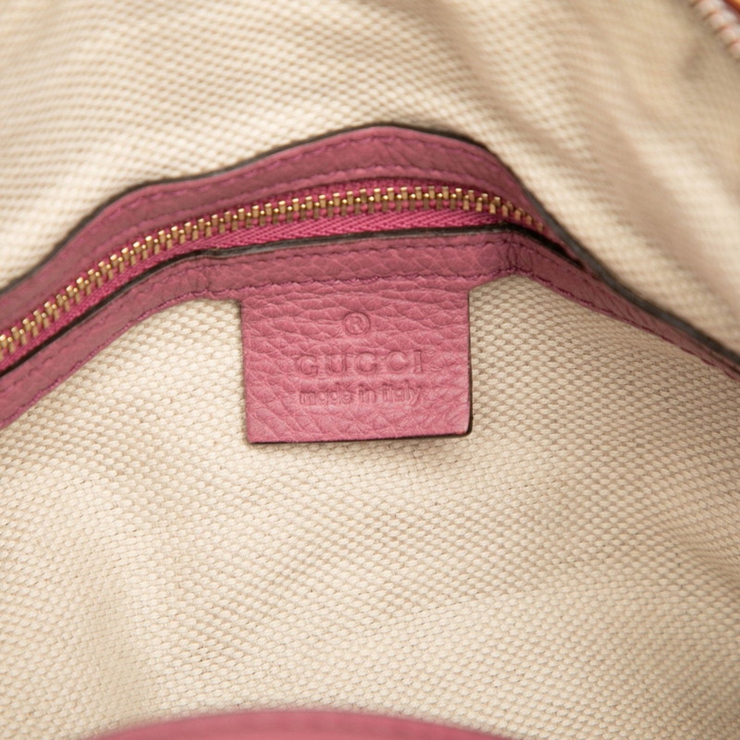 Gucci Pink Leather Boston Bag Handbag