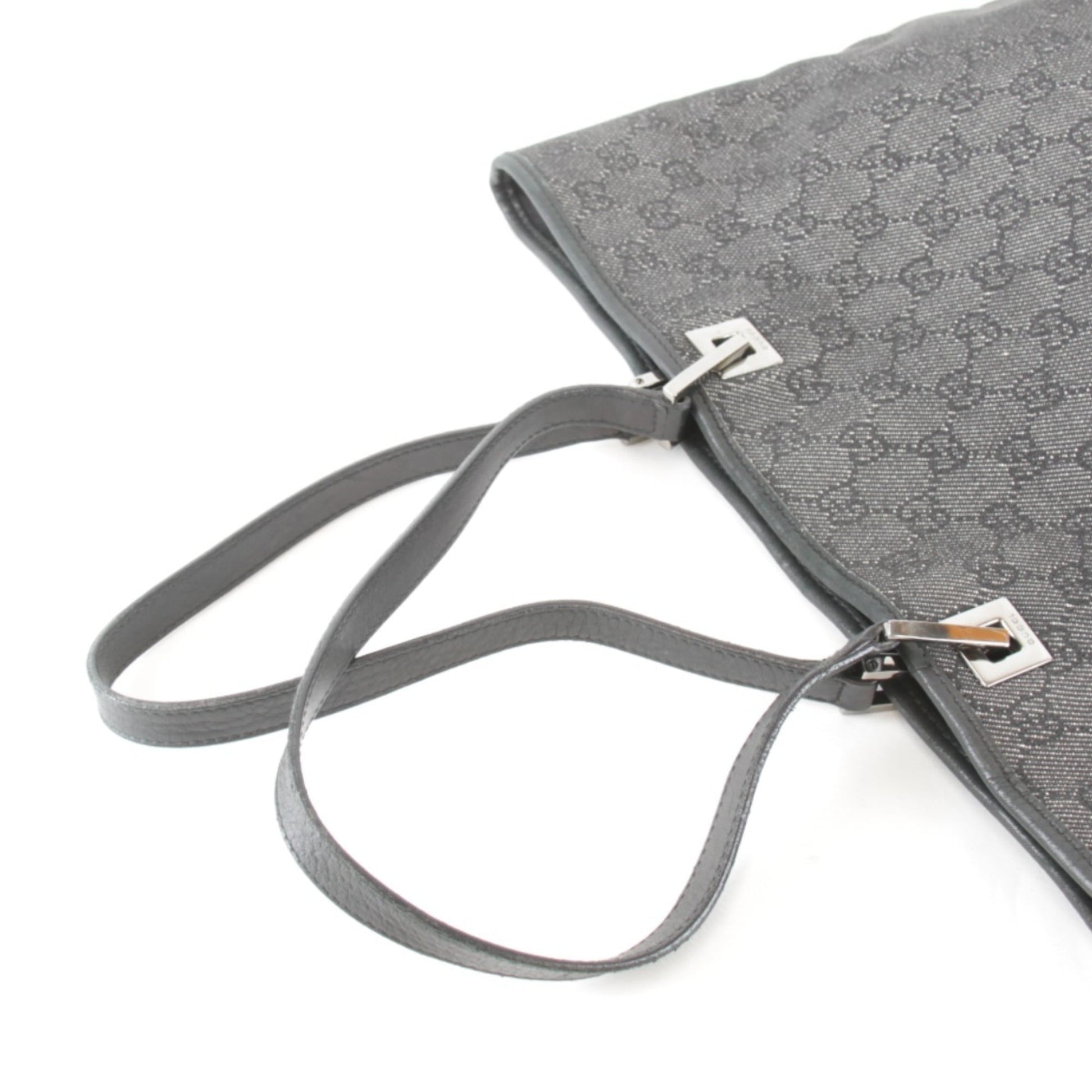 Gucci Black Gg Canvas Tote Bag