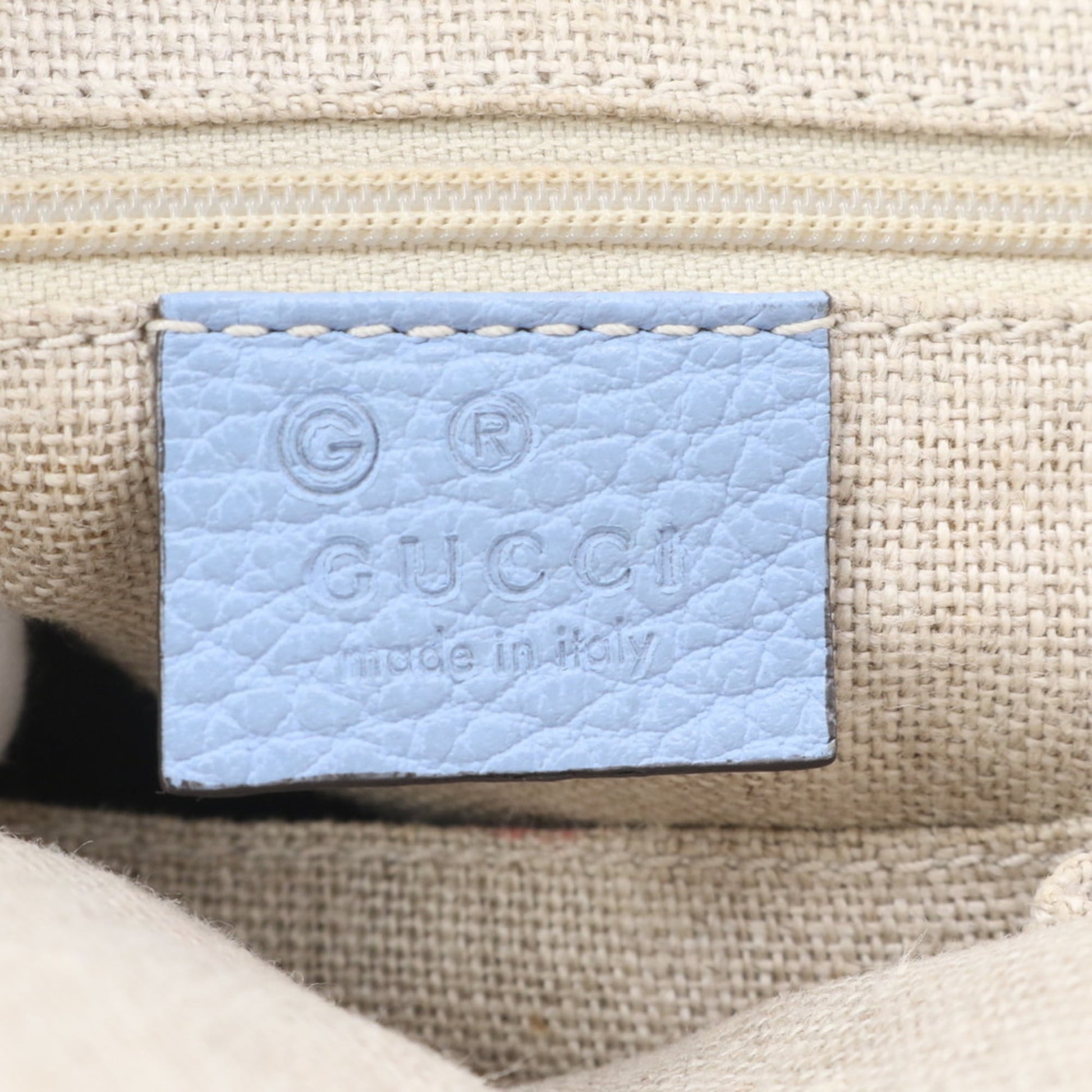 Gucci Light Blue Leather Handbag Tote Bag