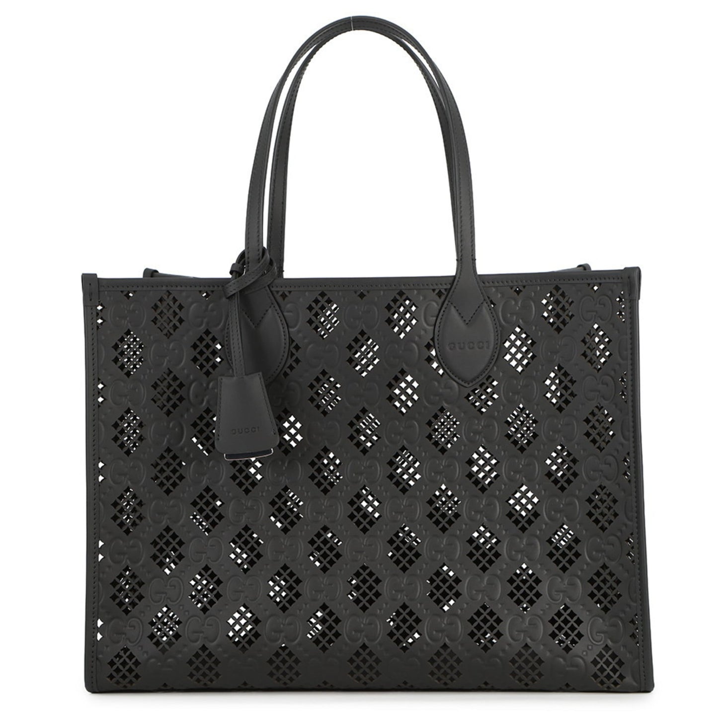 Gucci Black Gg Leather Tote Bag