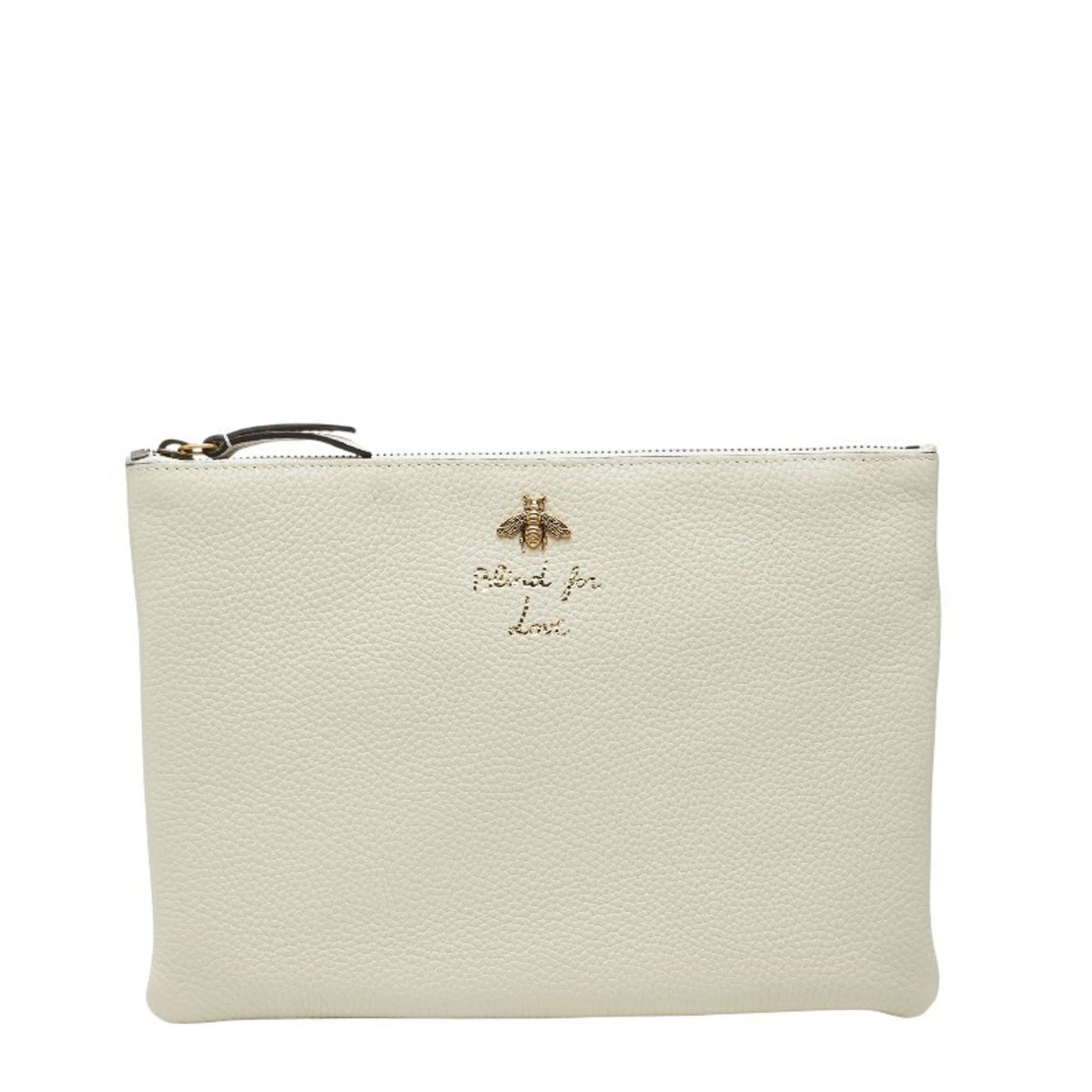 Gucci Ivory White Leather Clutch Bag