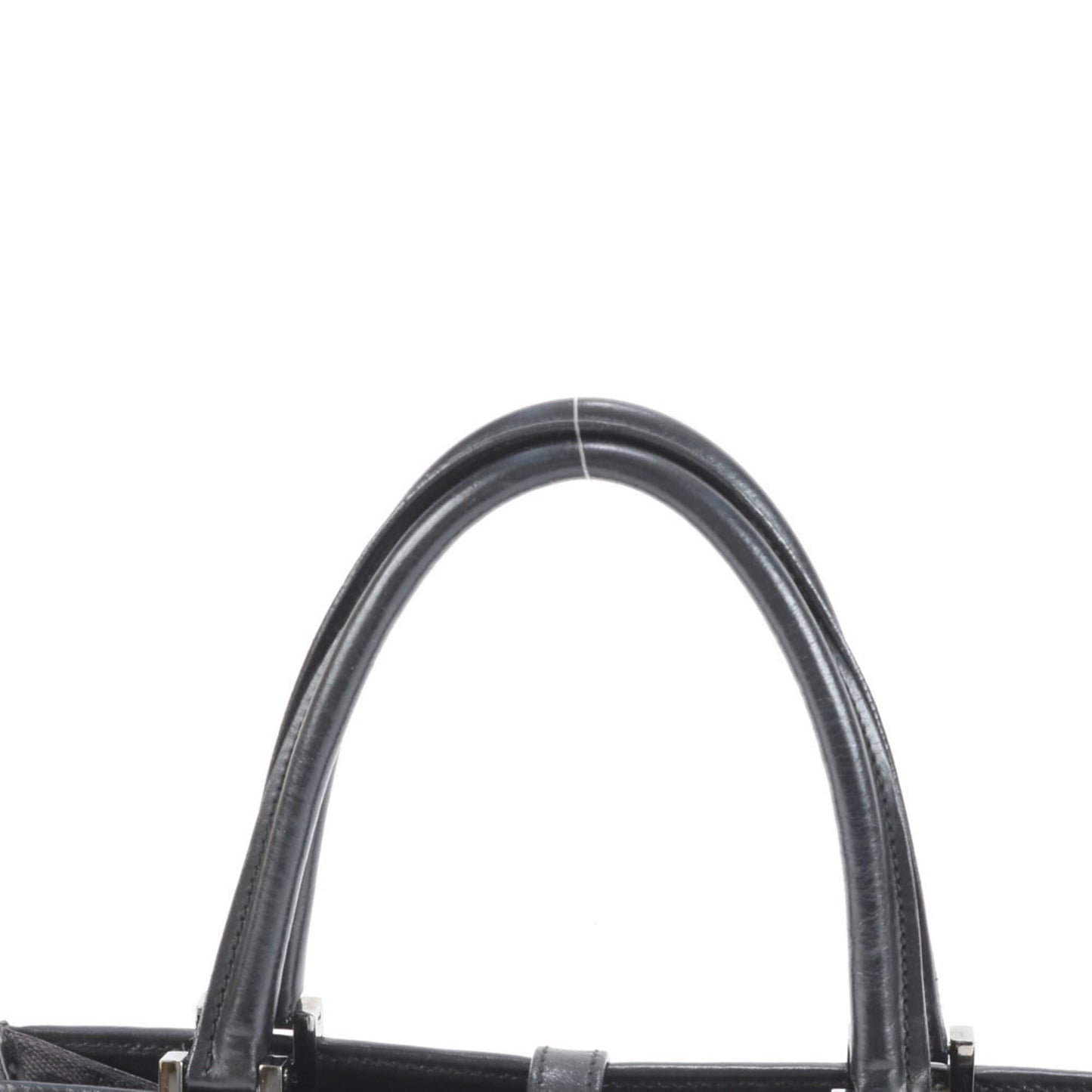 Gucci Black Leather Canvas Tote Bag
