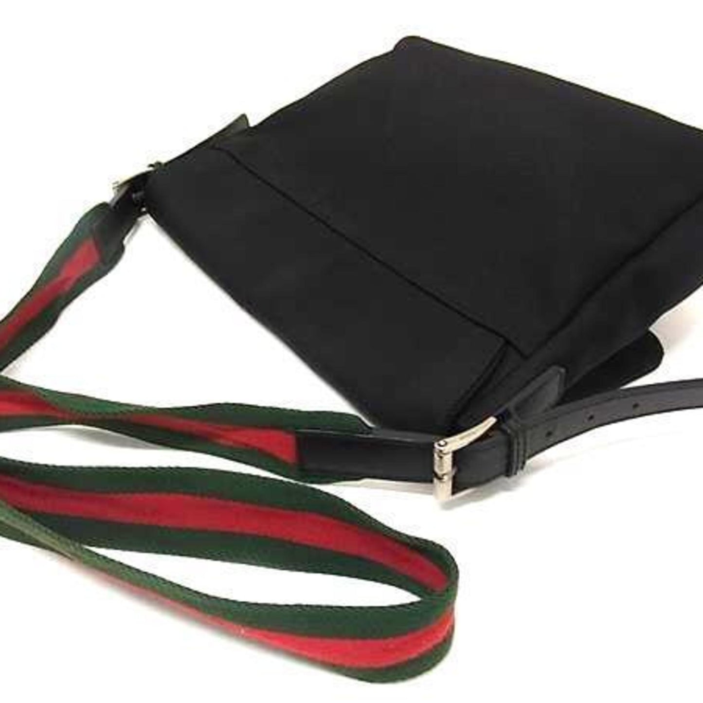 Gucci Black Canvas Leather Messenger Bag Shoulder Bag