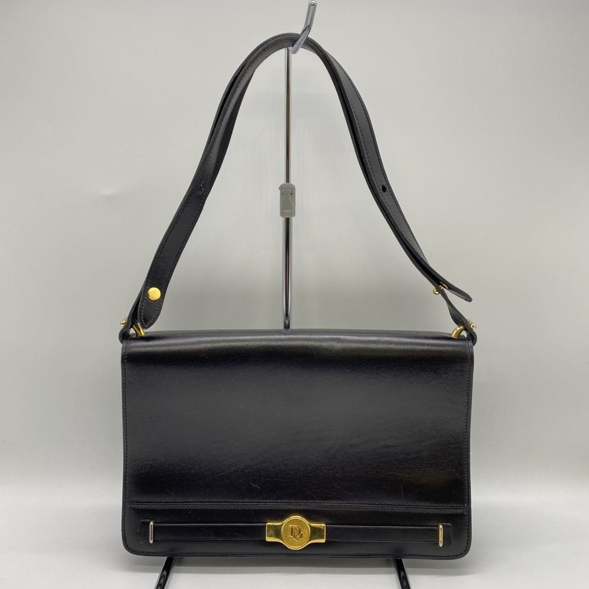 Dior Handbag Christian Shoulder Bag 15 Leather Black