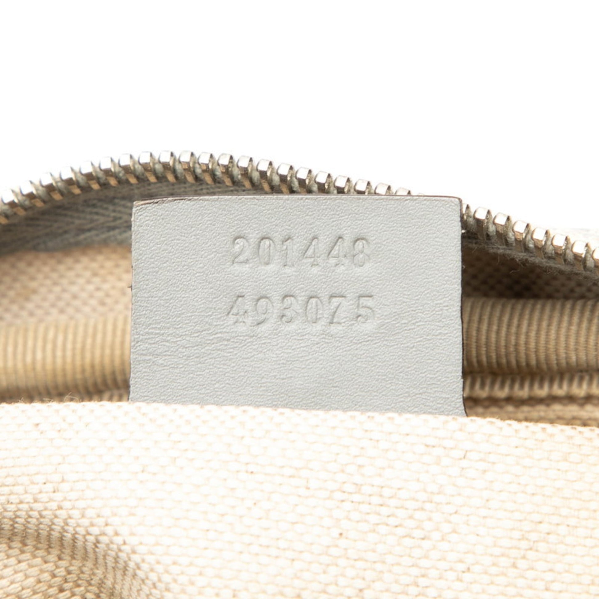 Gucci Beige Gray Pvc Leather Shoulder Bag