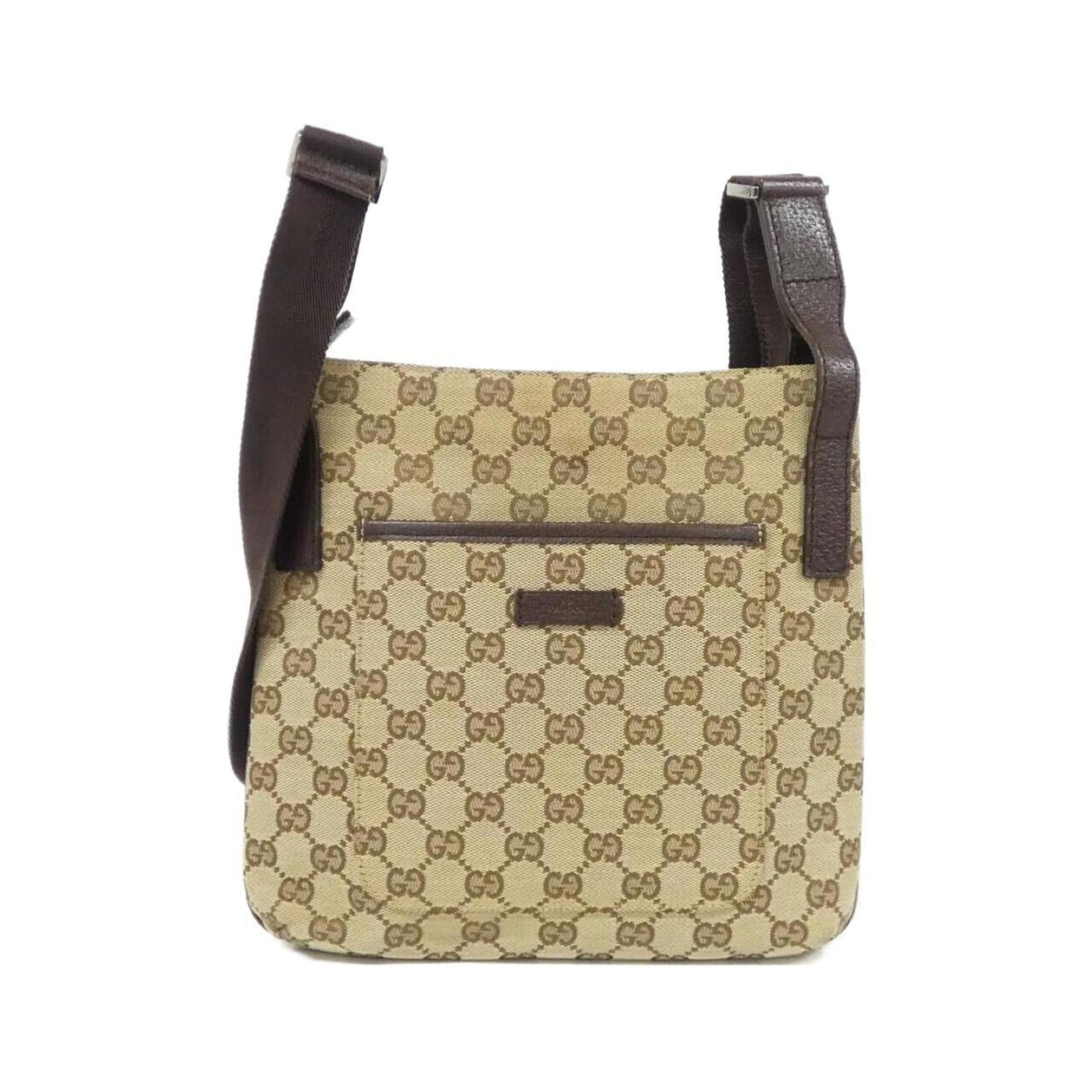Gucci Beige Brown Gg Canvas Shoulder Bag