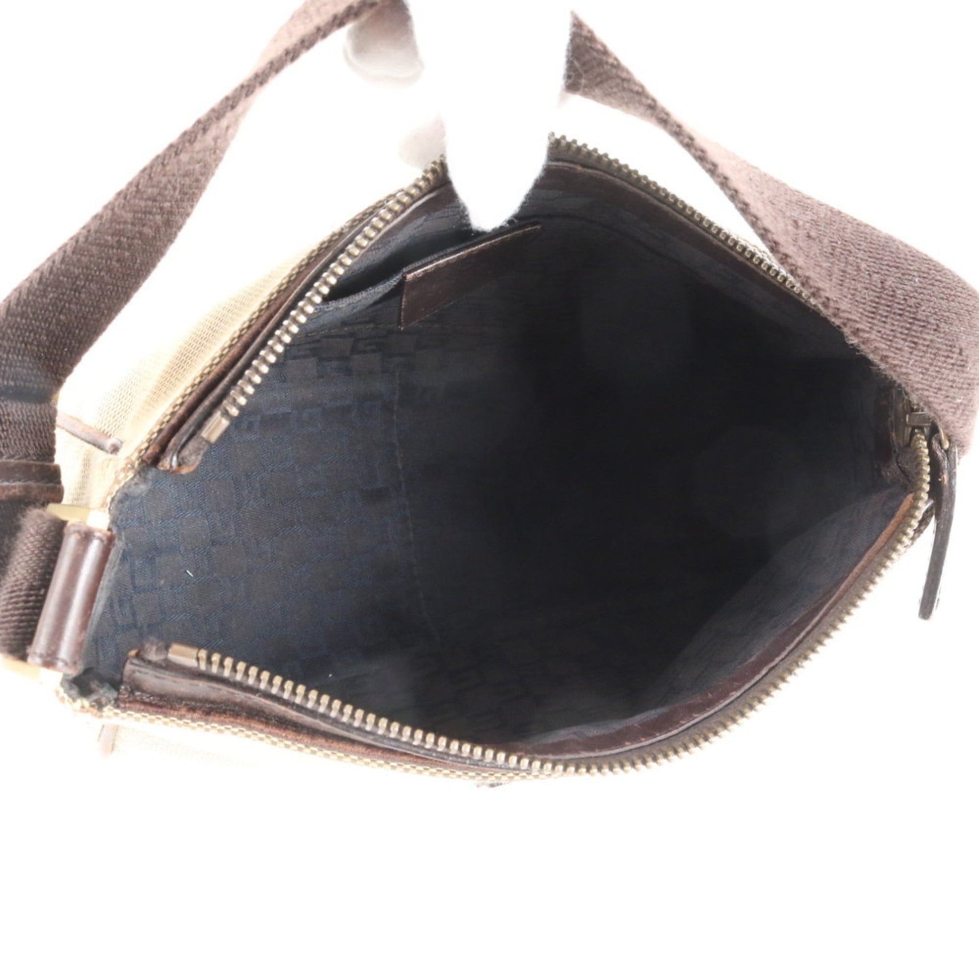 Gucci Beige Leather Canvas Handbag