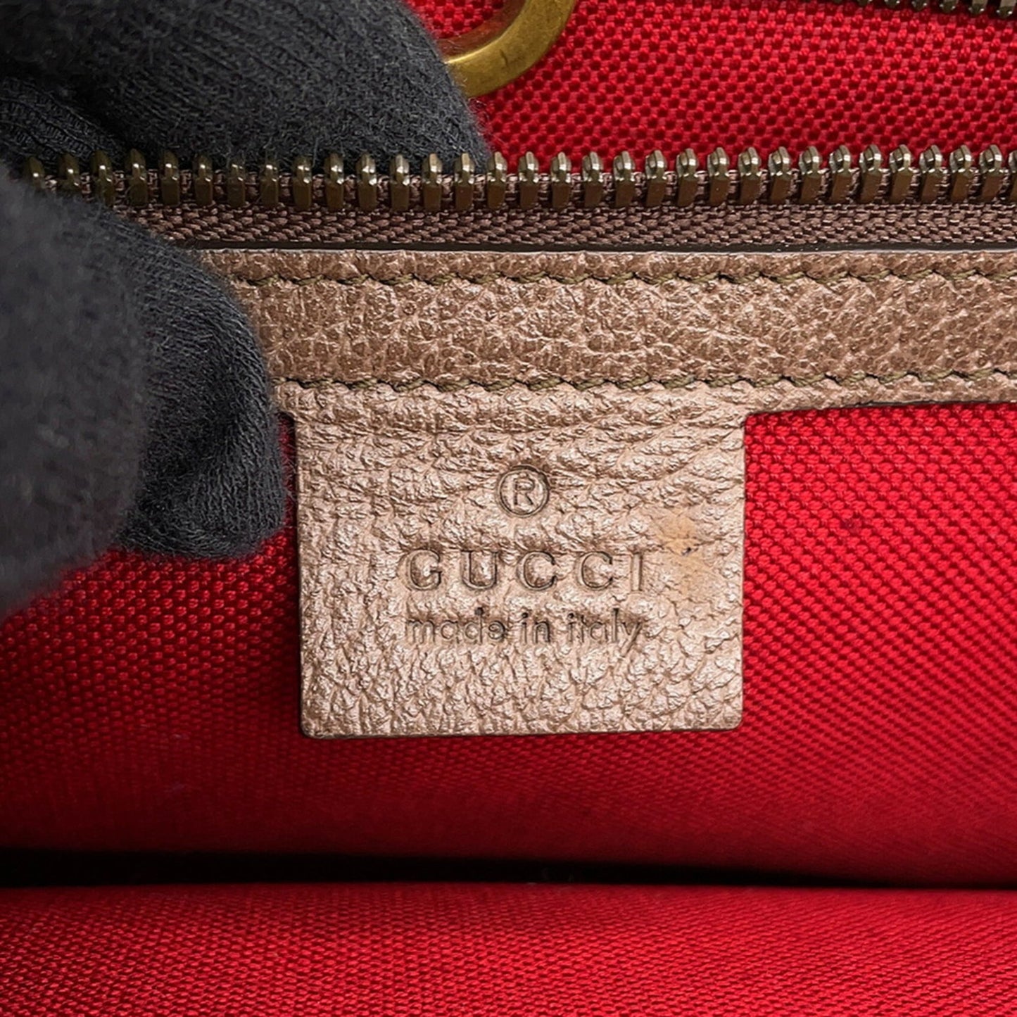 Gucci Multi-Color Red Brown Tweed Leather Shoulder Bag Tote Bag