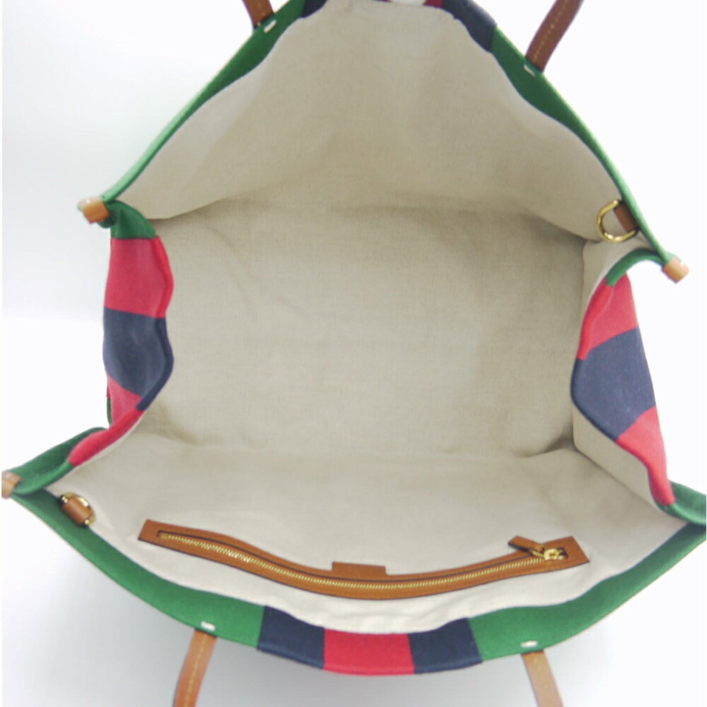Gucci Green Canvas Leather Shoulder Bag Tote Bag