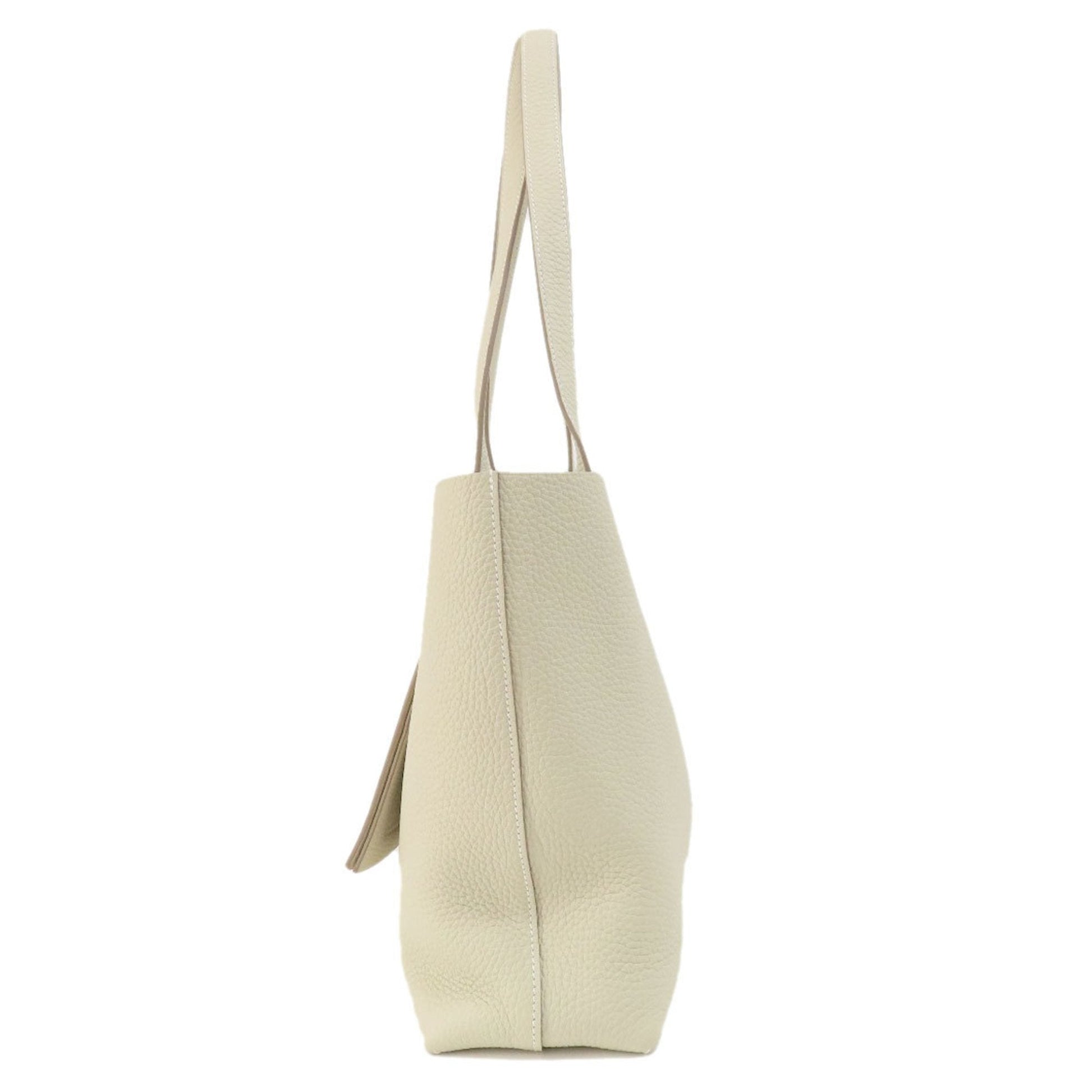 Hermes Taurillon Clemence Tote Bag Leather White