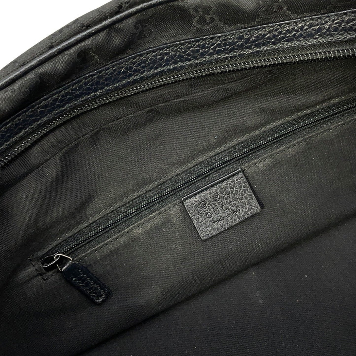 Gucci Sherry Line Black Nylon Leather Handbag