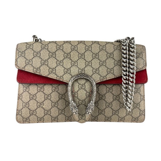 Gucci Brown Red Color Gg Supreme Shoulder Bag
