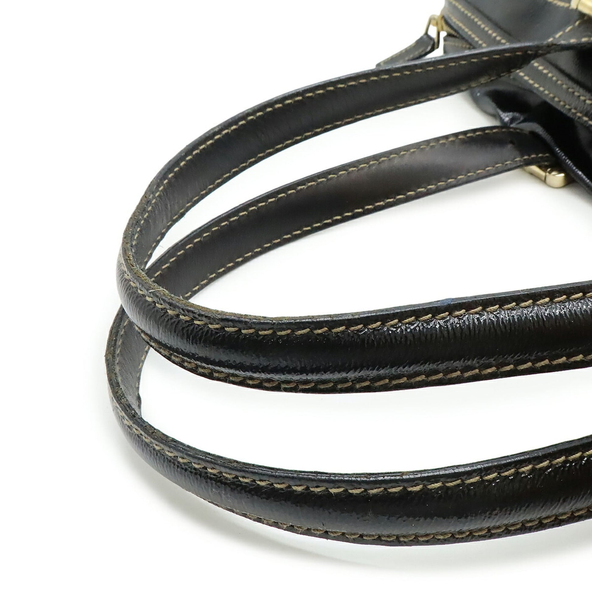 Gucci Black Coated Canvas Handbag