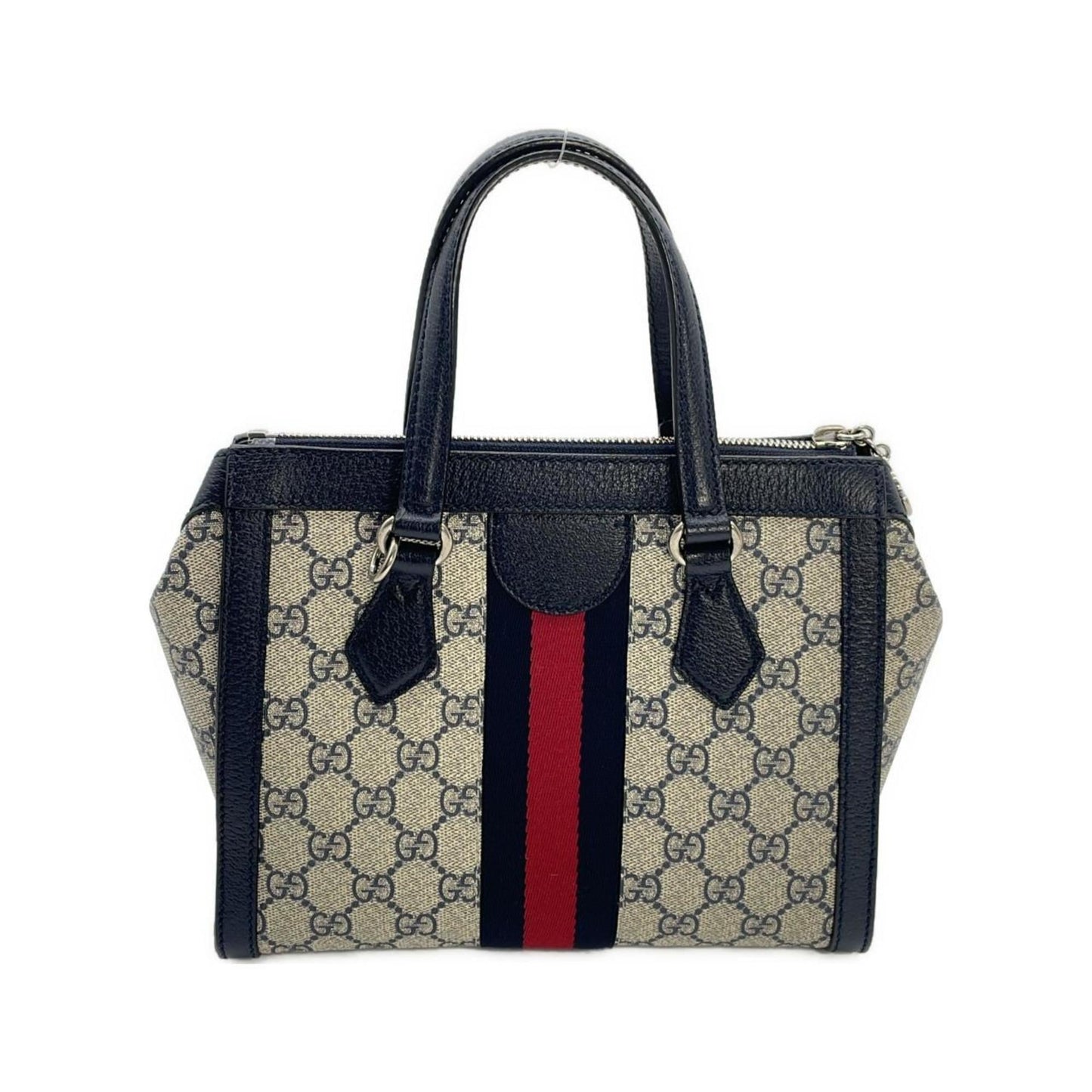 Gucci Beige Blue Gg Supreme Leather Handbag