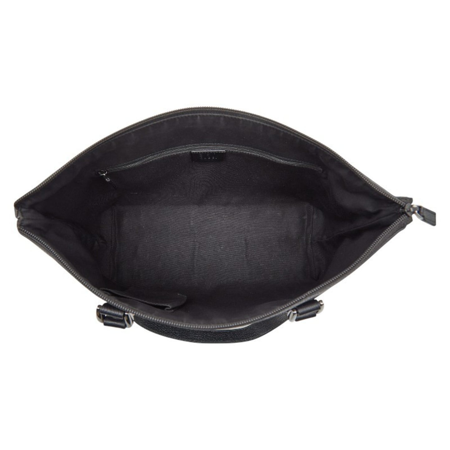 Gucci Black Canvas Leather Handbag Tote Bag
