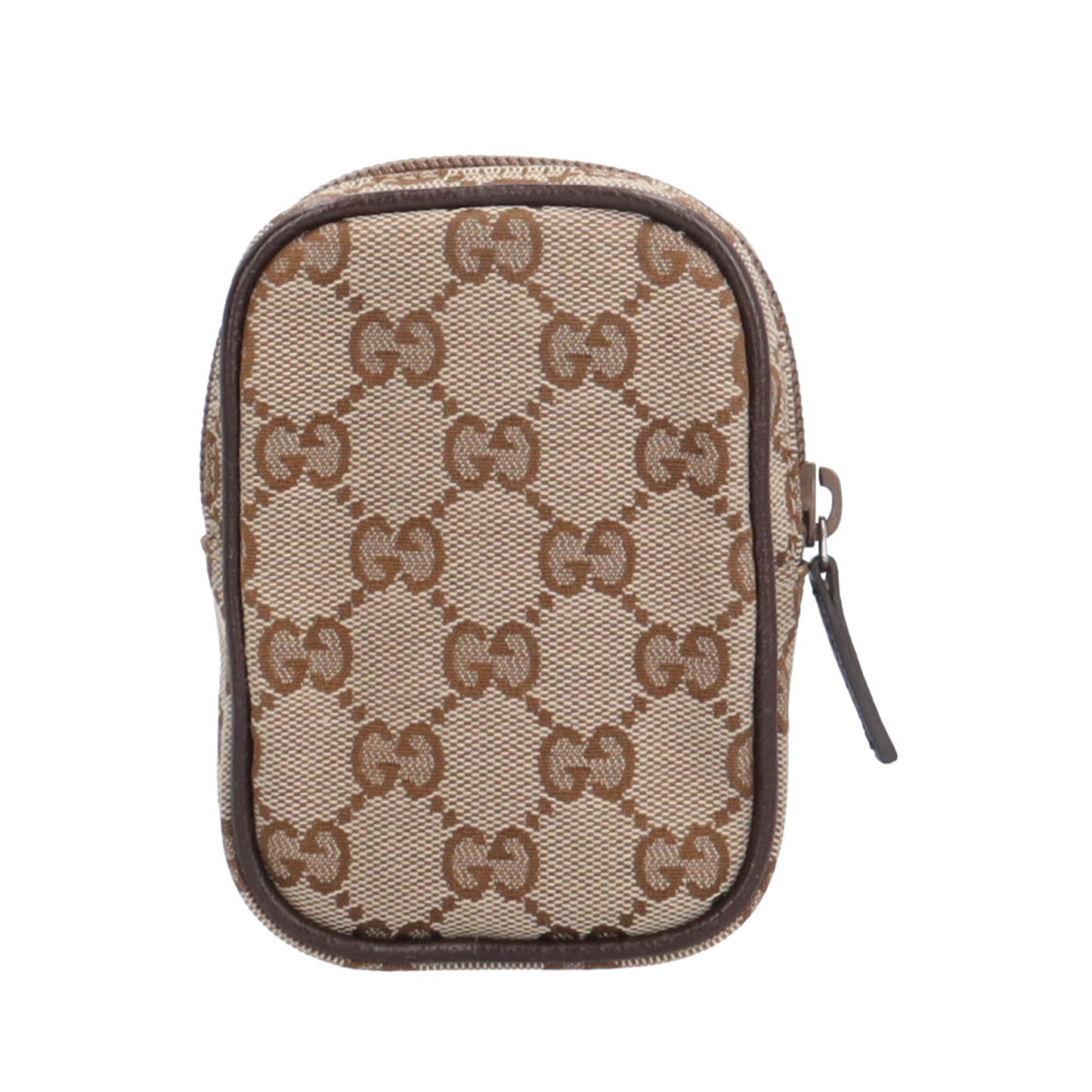 Gucci Beige Brown Gg Canvas Pouch