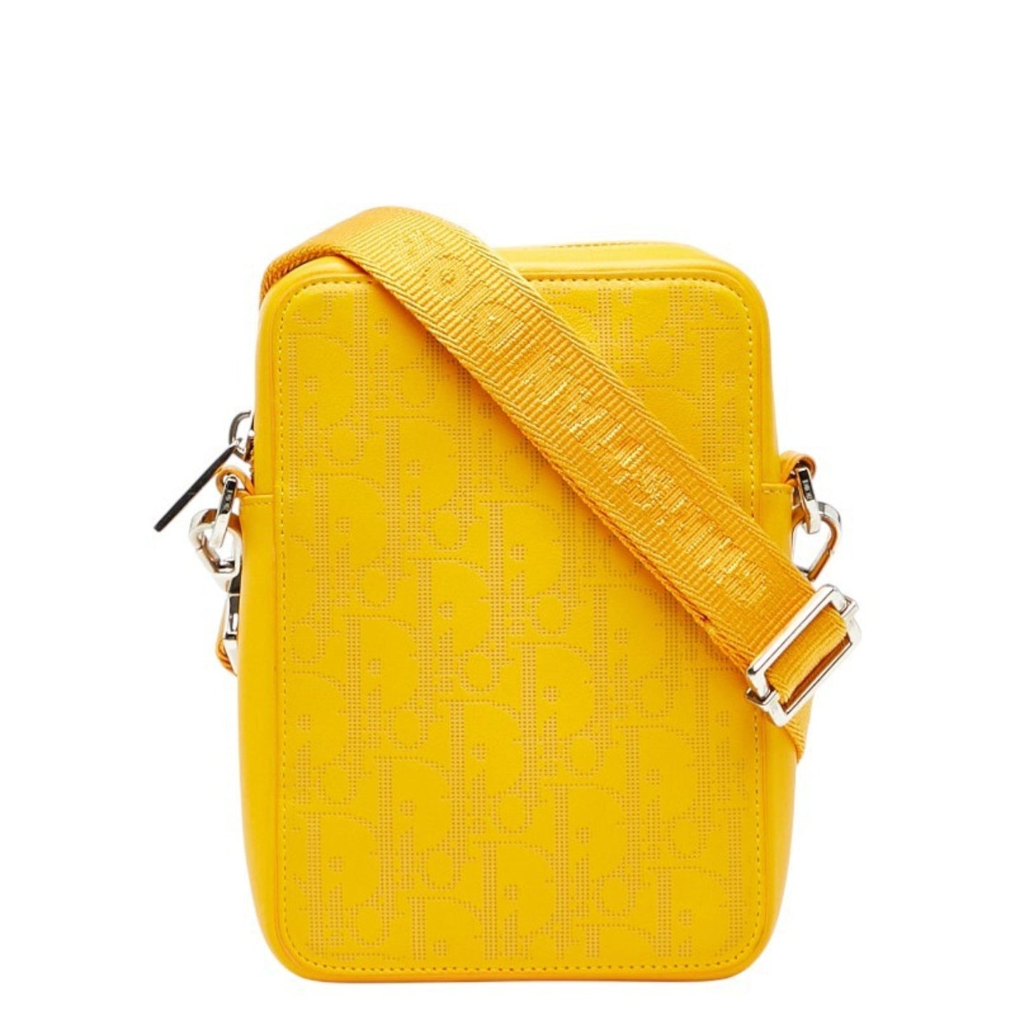 Dior Handbag Christian Trotter Trotter Shoulder Bag Leather Yellow