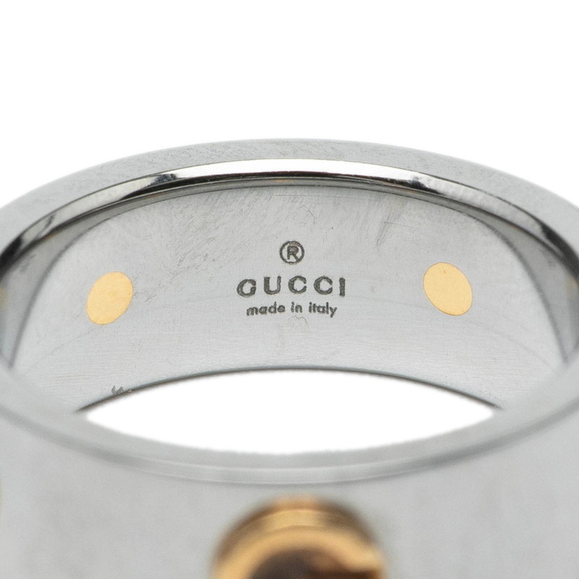 Gucci Silver Yellow Gold Band Ring