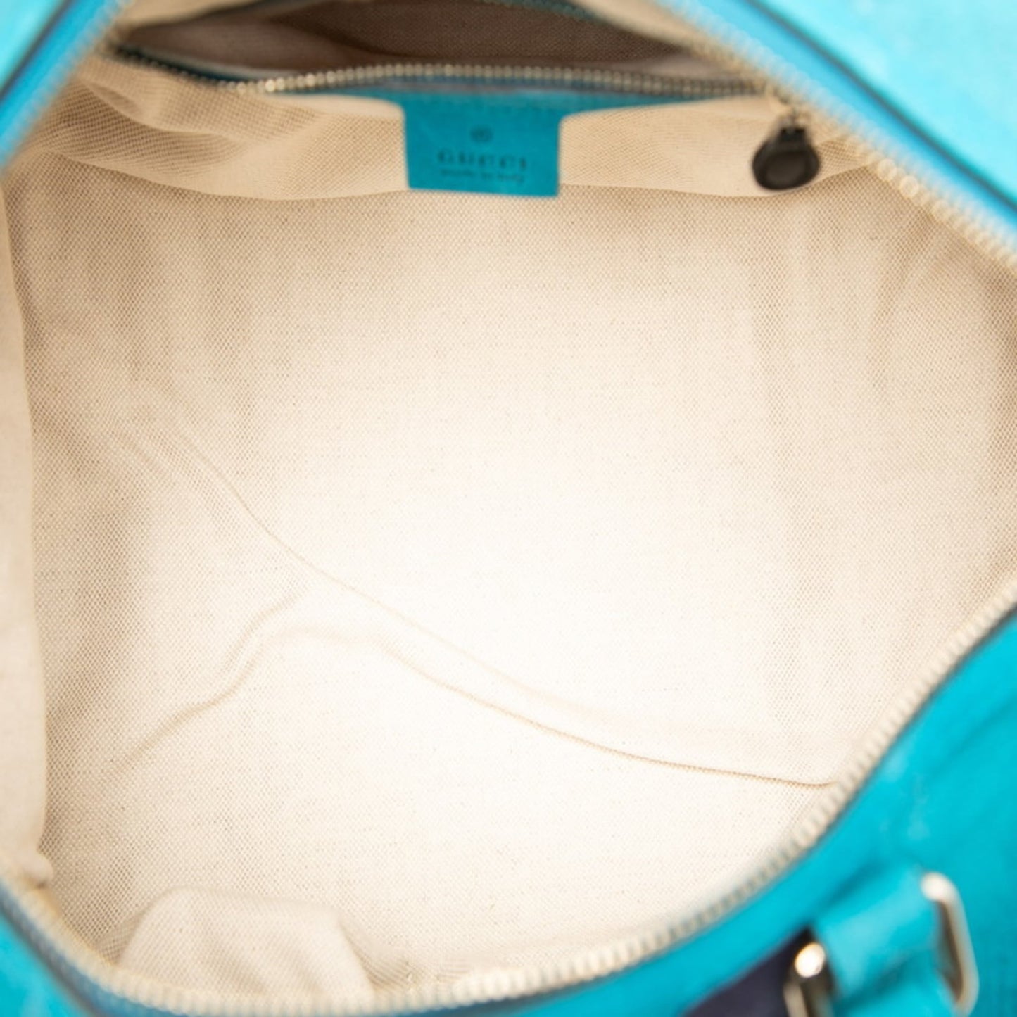 Gucci Light Blue Canvas Suede Boston Bag Shoulder Bag