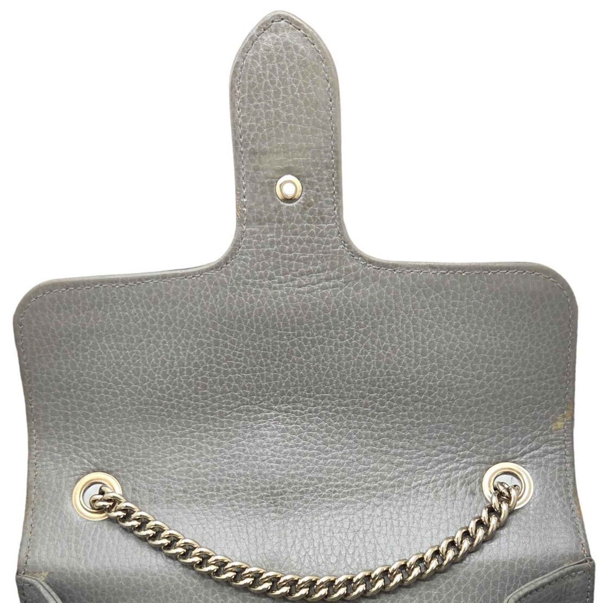 Gucci Gray Leather Shoulder Bag