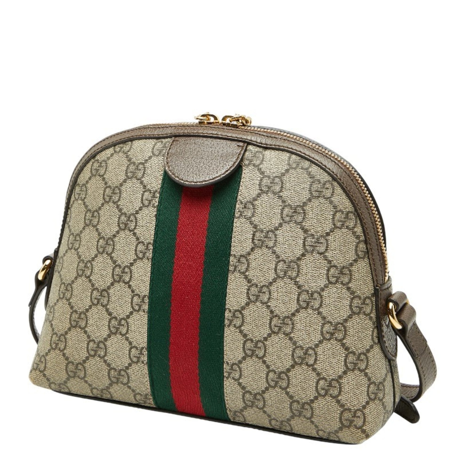 Gucci Beige Brown Suede Leather Shoulder Bag