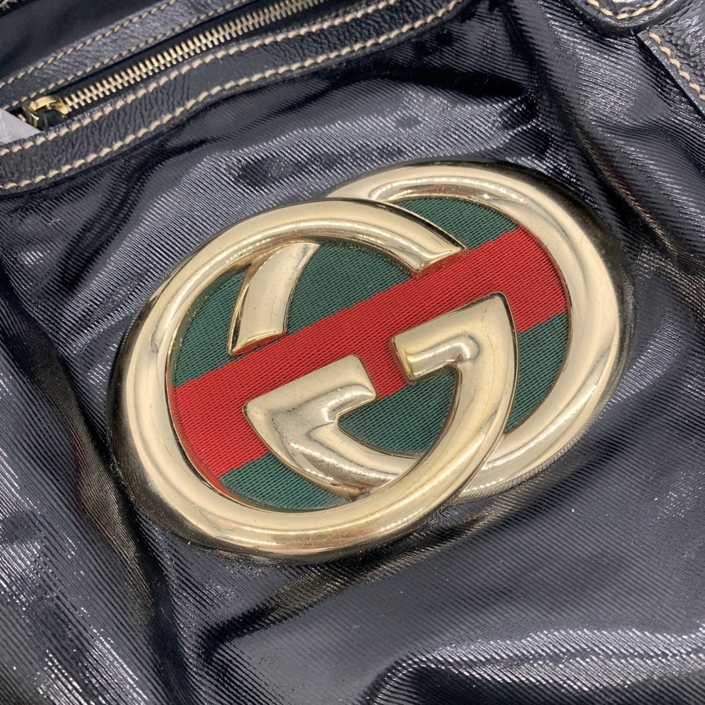 Gucci Black Leather Tote Bag
