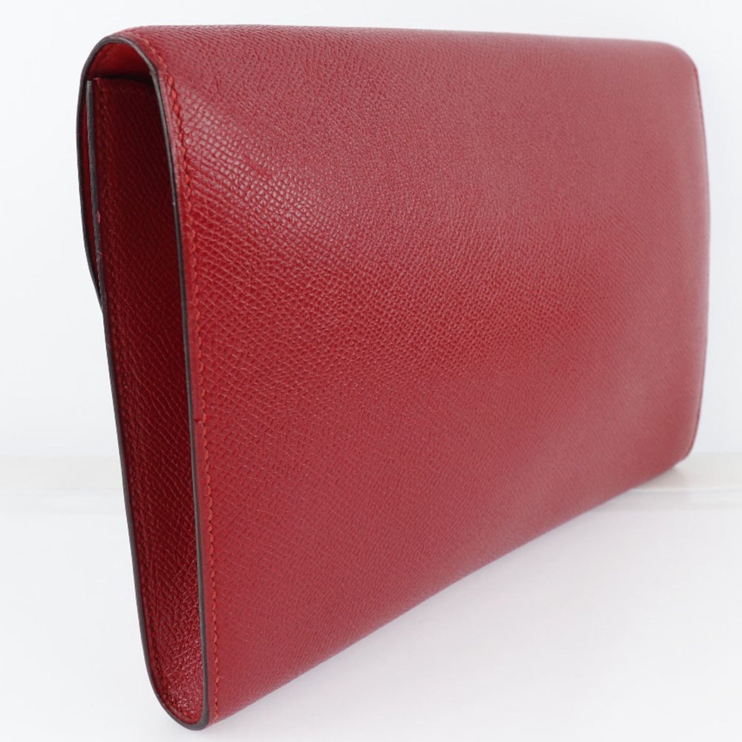 Hermes Color Rouge Vif Epsom Clutch Bag Leather Red