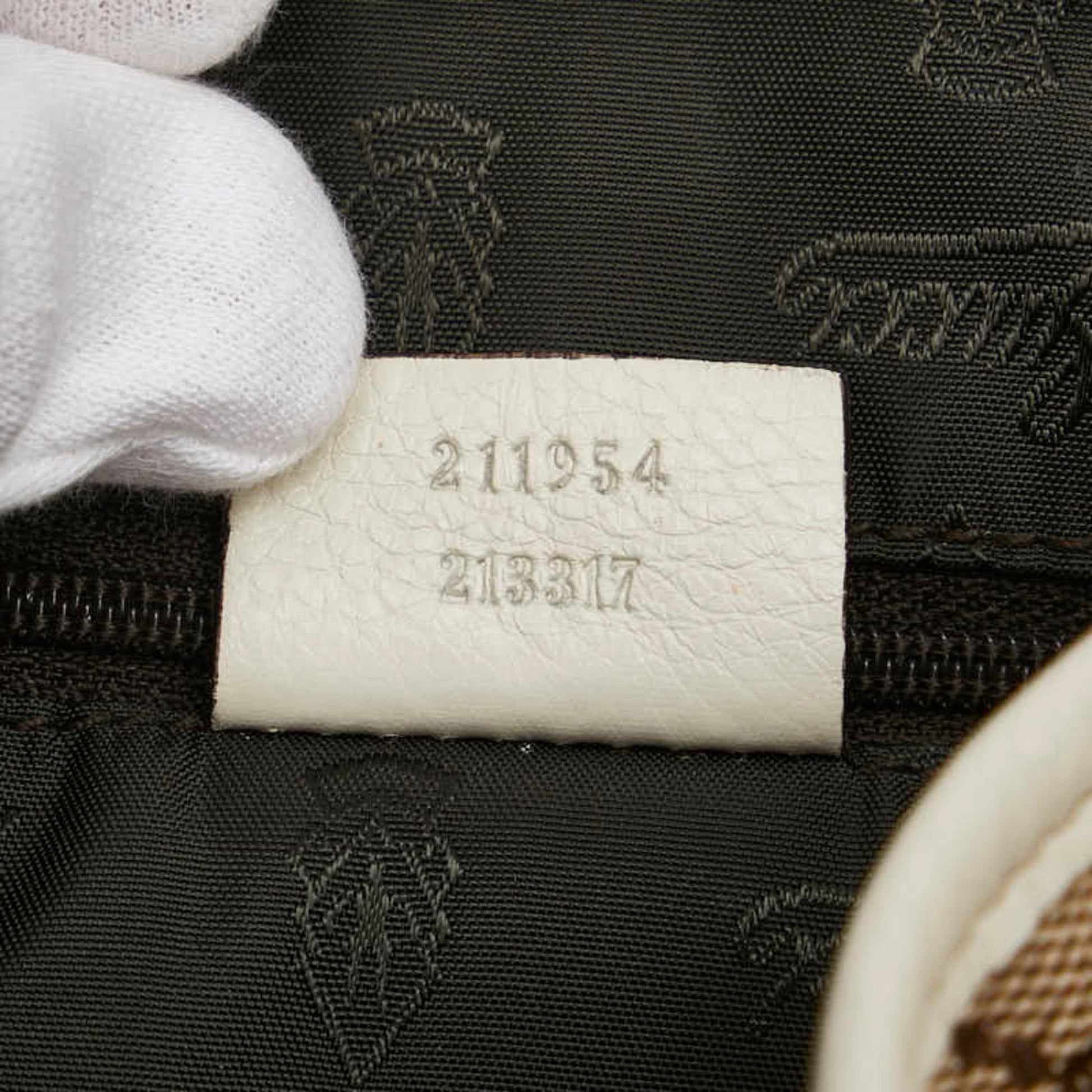 Gucci Gg Canvas Beige White Gg Canvas Leather Shoulder Bag Tote Bag