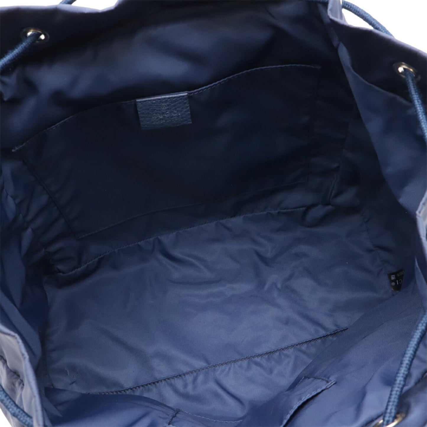 Gucci Navy Nylon Leather Backpack