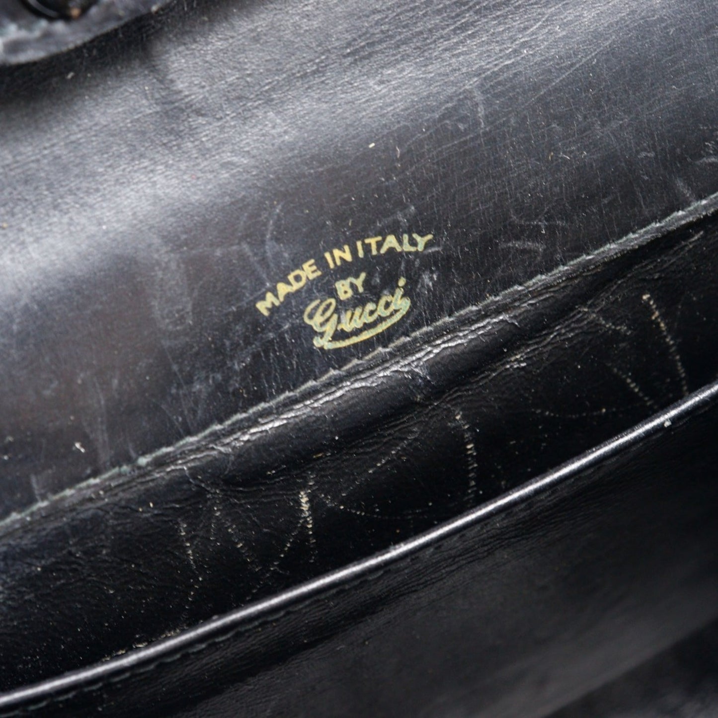Gucci Sherry Line Black Leather Shoulder Bag