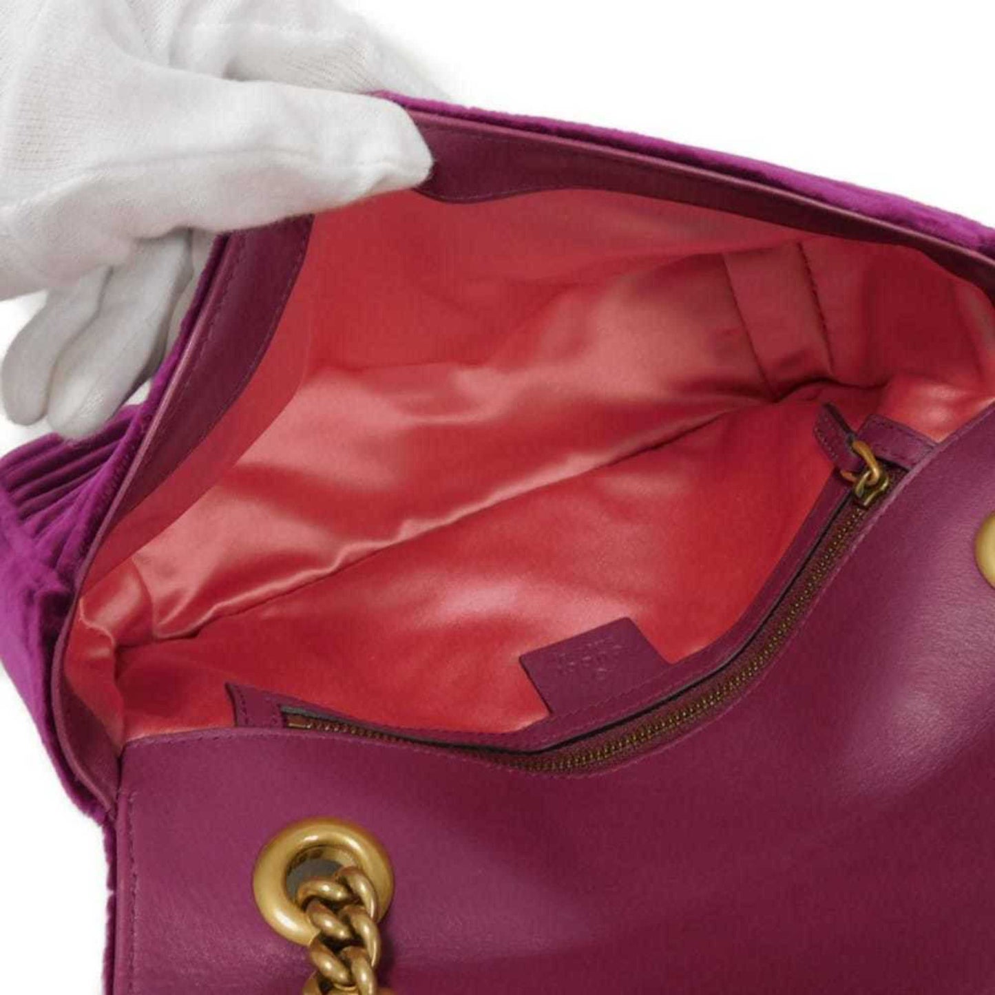 Gucci Purple Velvet Shoulder Bag