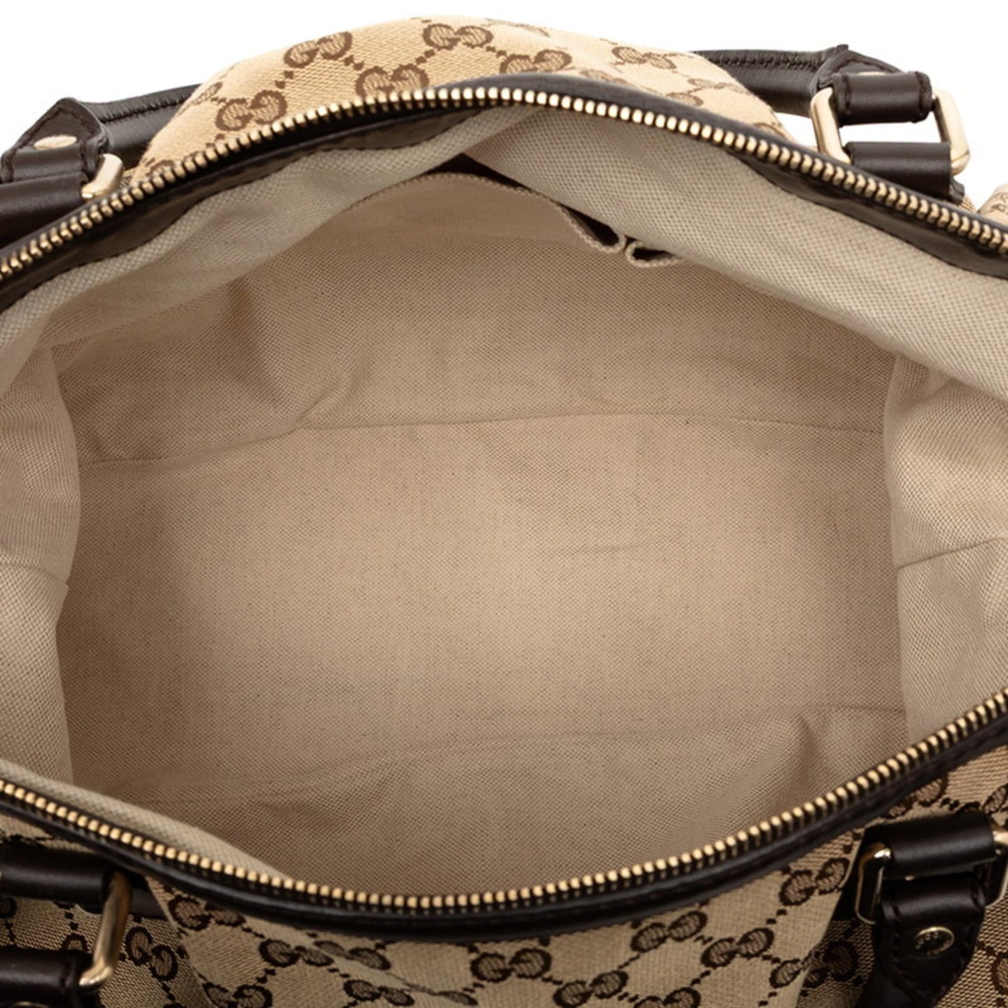 Gucci Beige Brown Canvas Leather Shoulder Bag Tote Bag
