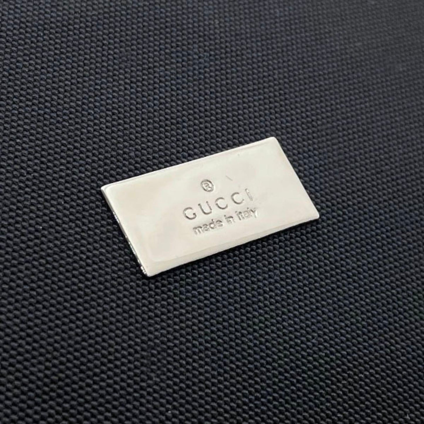 Gucci Black Nylon Leather Clutch Bag