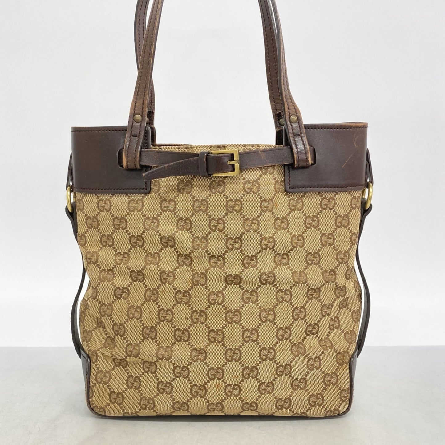 Gucci Beige Brown Canvas Handbag