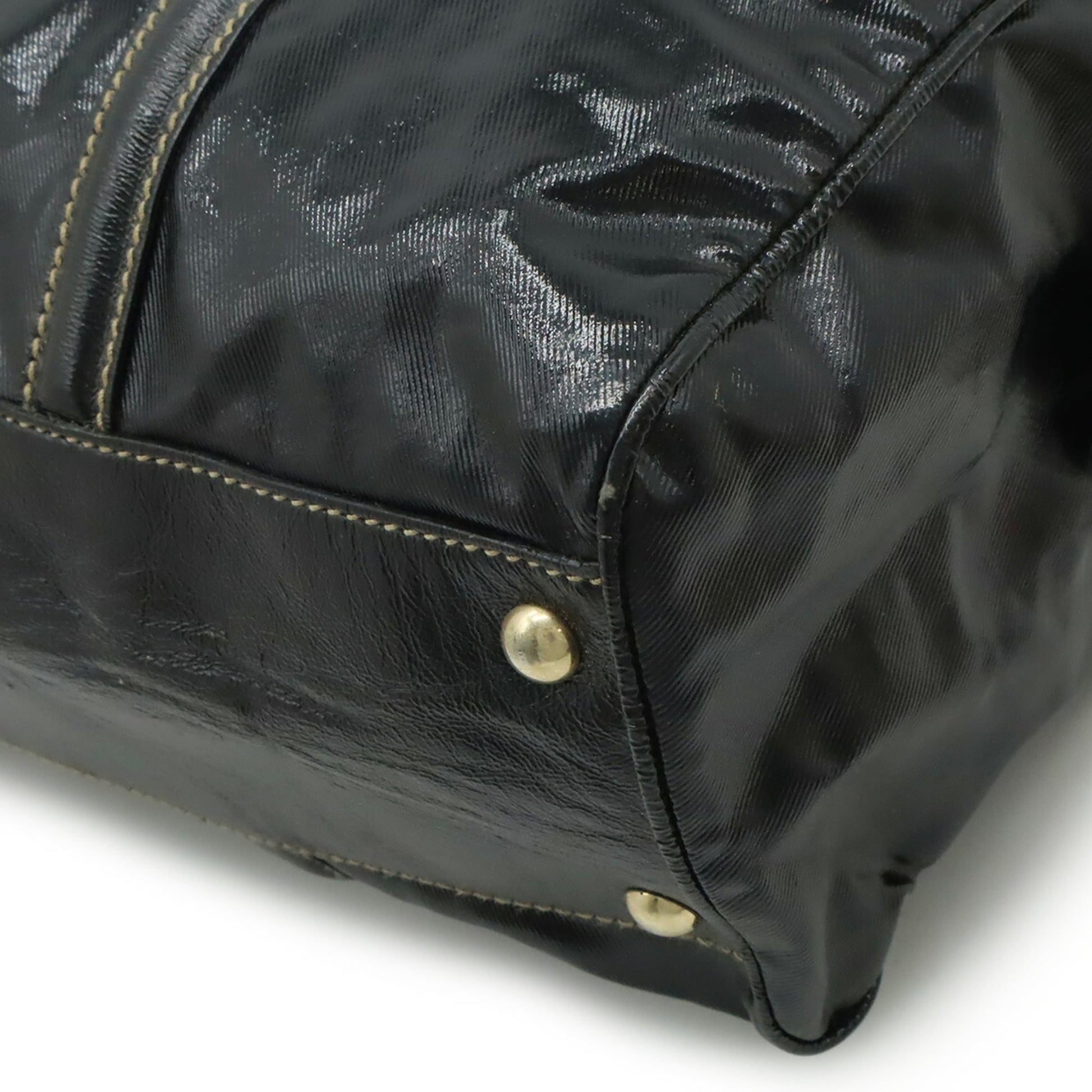 Gucci Black Coated Canvas Handbag