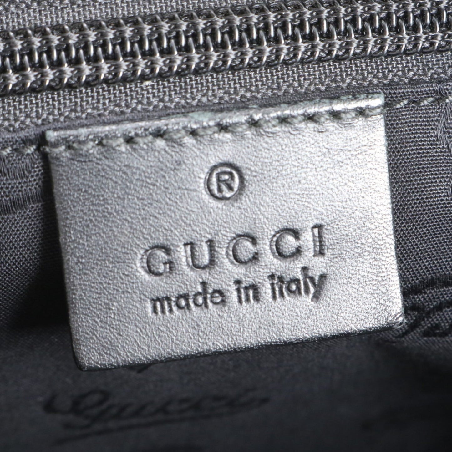 Gucci Black Leather Coated Canvas Shoulder Bag